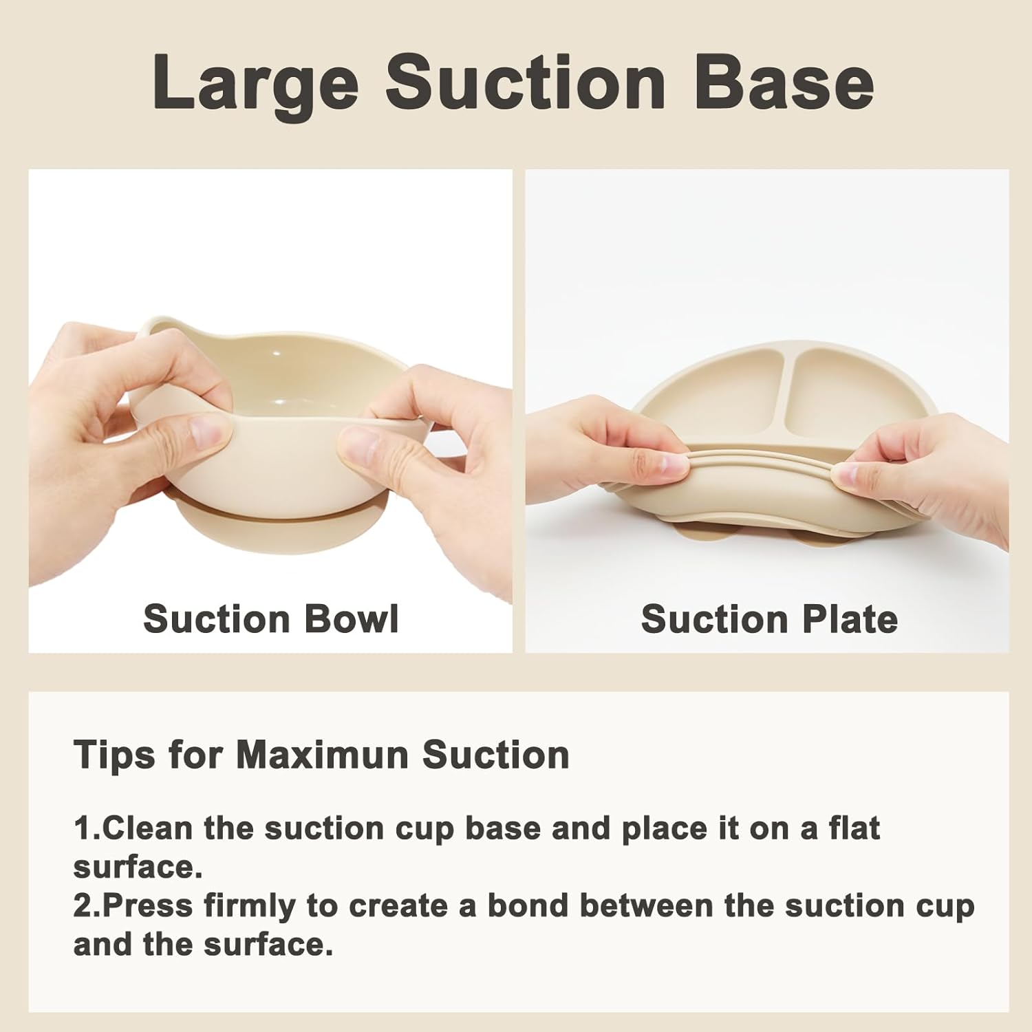 Munlinder Silicone Baby Feeding Set Beige