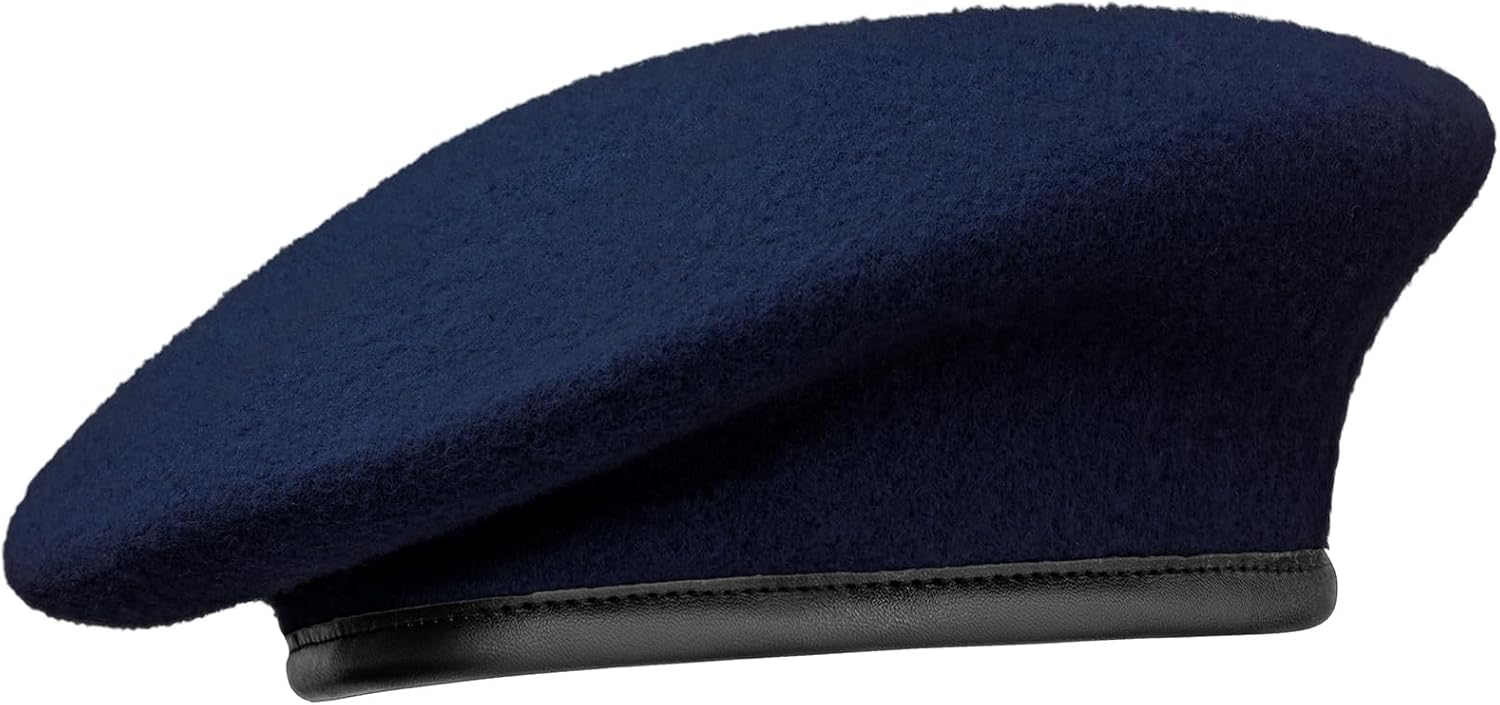 Gajaous British Military Beret Adjustable Leather sweatband for Men Women