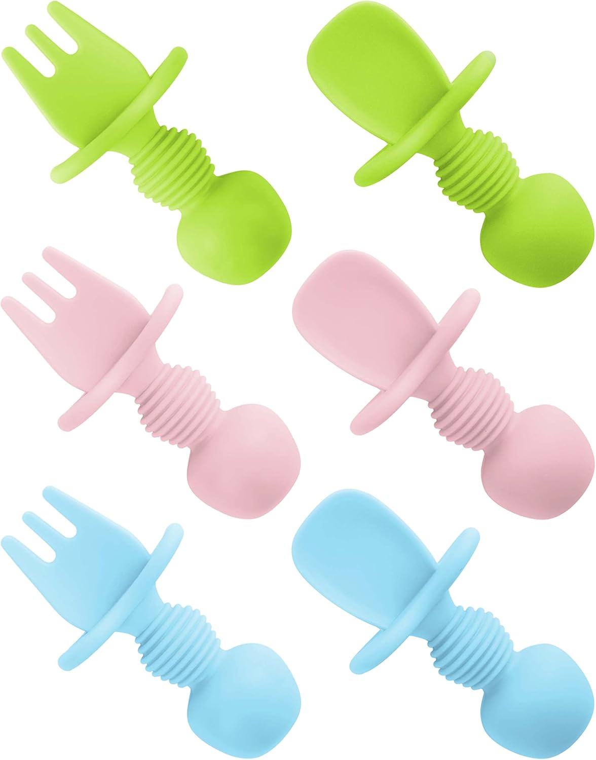 DF DualFerV 6-Piece Silicone Baby Spoons for Toddler Weaning
