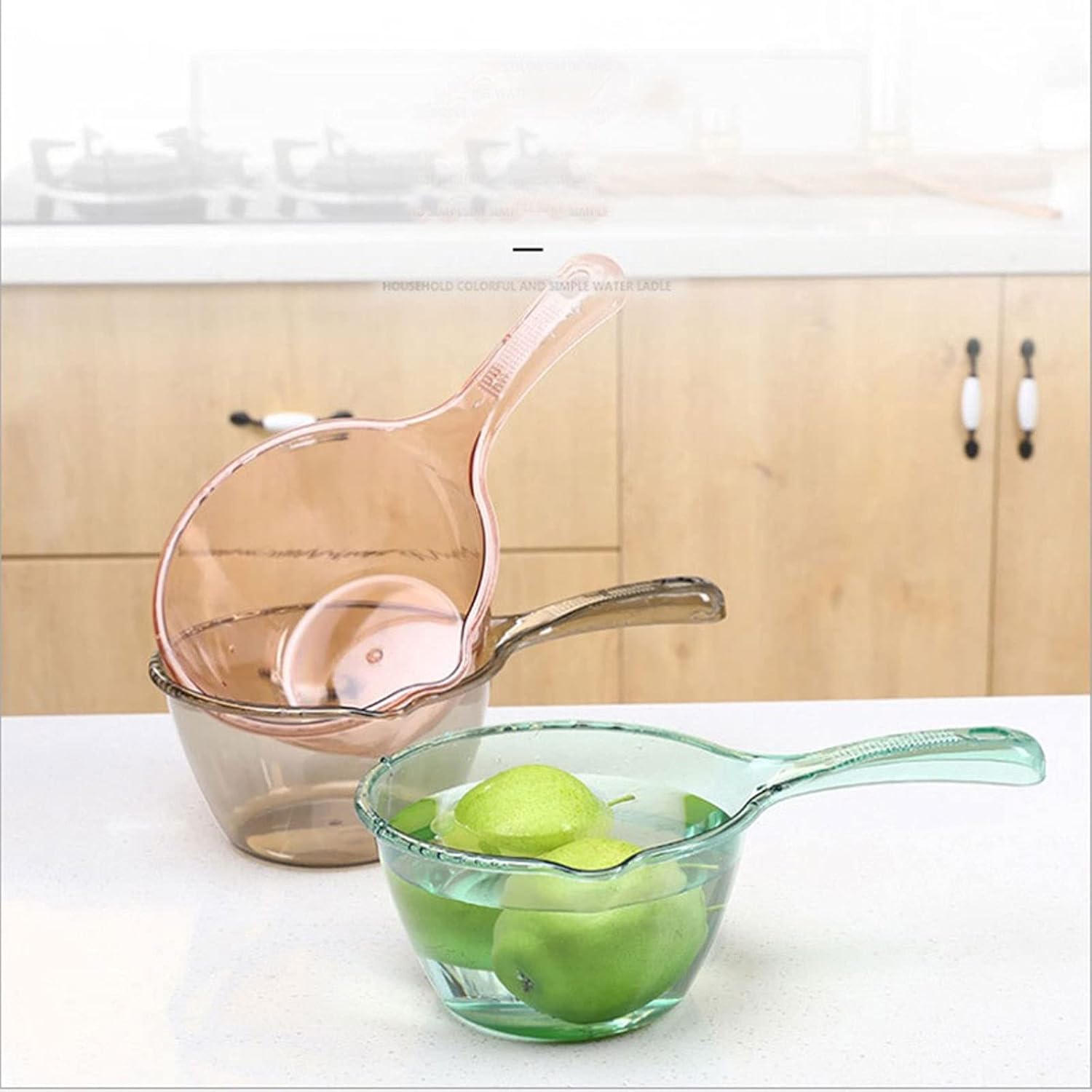 Transparent Plastic Water Spoon with Handle