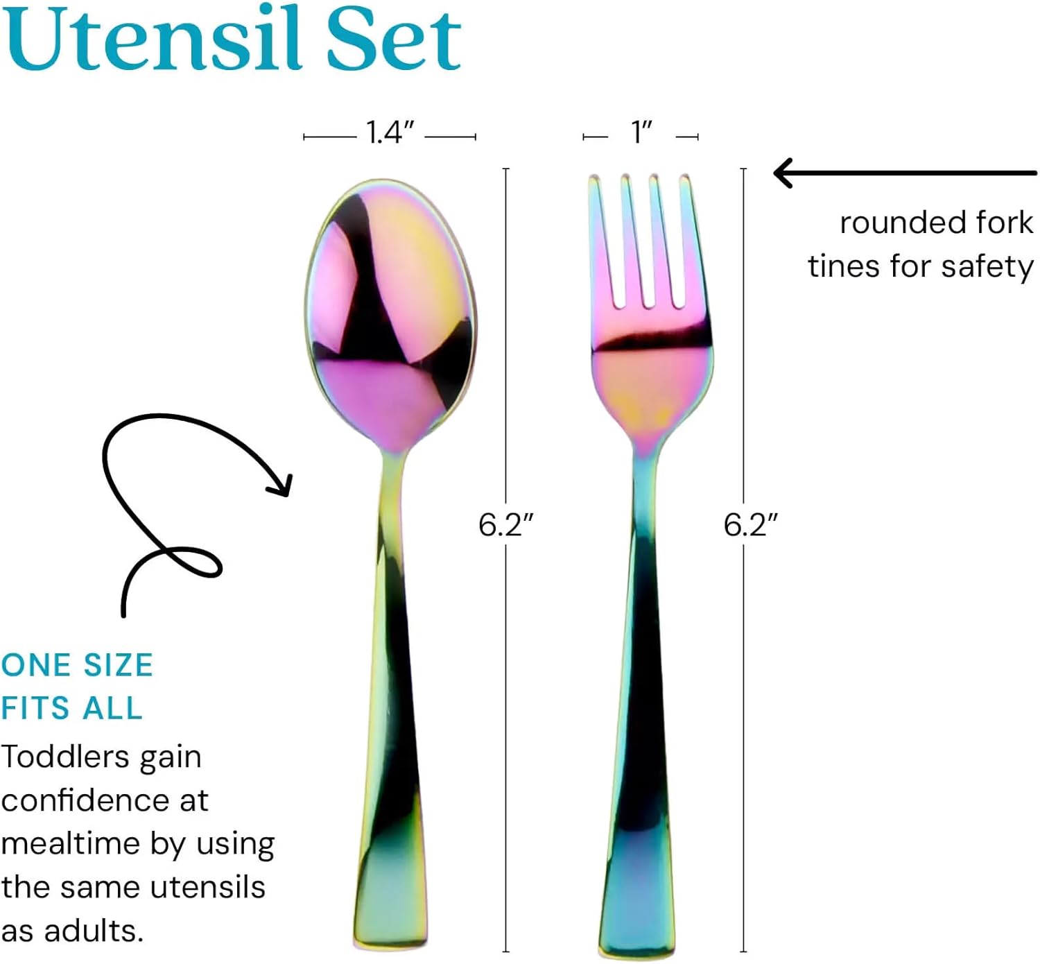 Ahimsa Stainless Steel Fork Spoon Set Kids Feeding Set