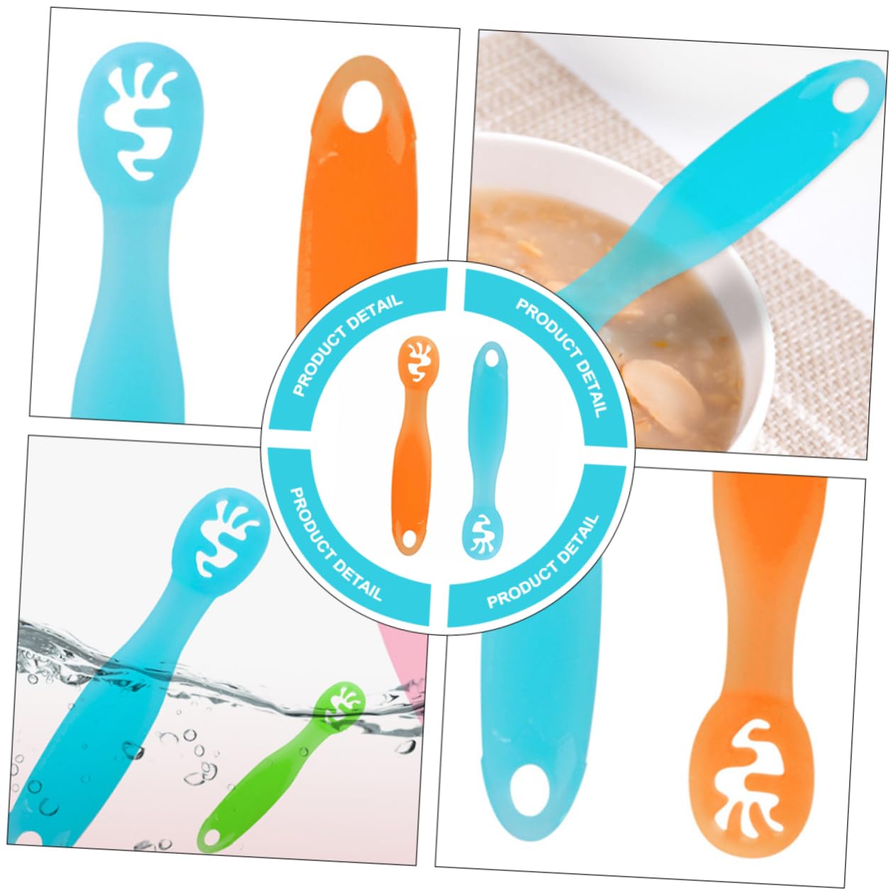 2-Piece Soft Silicone Spoons for Kids
