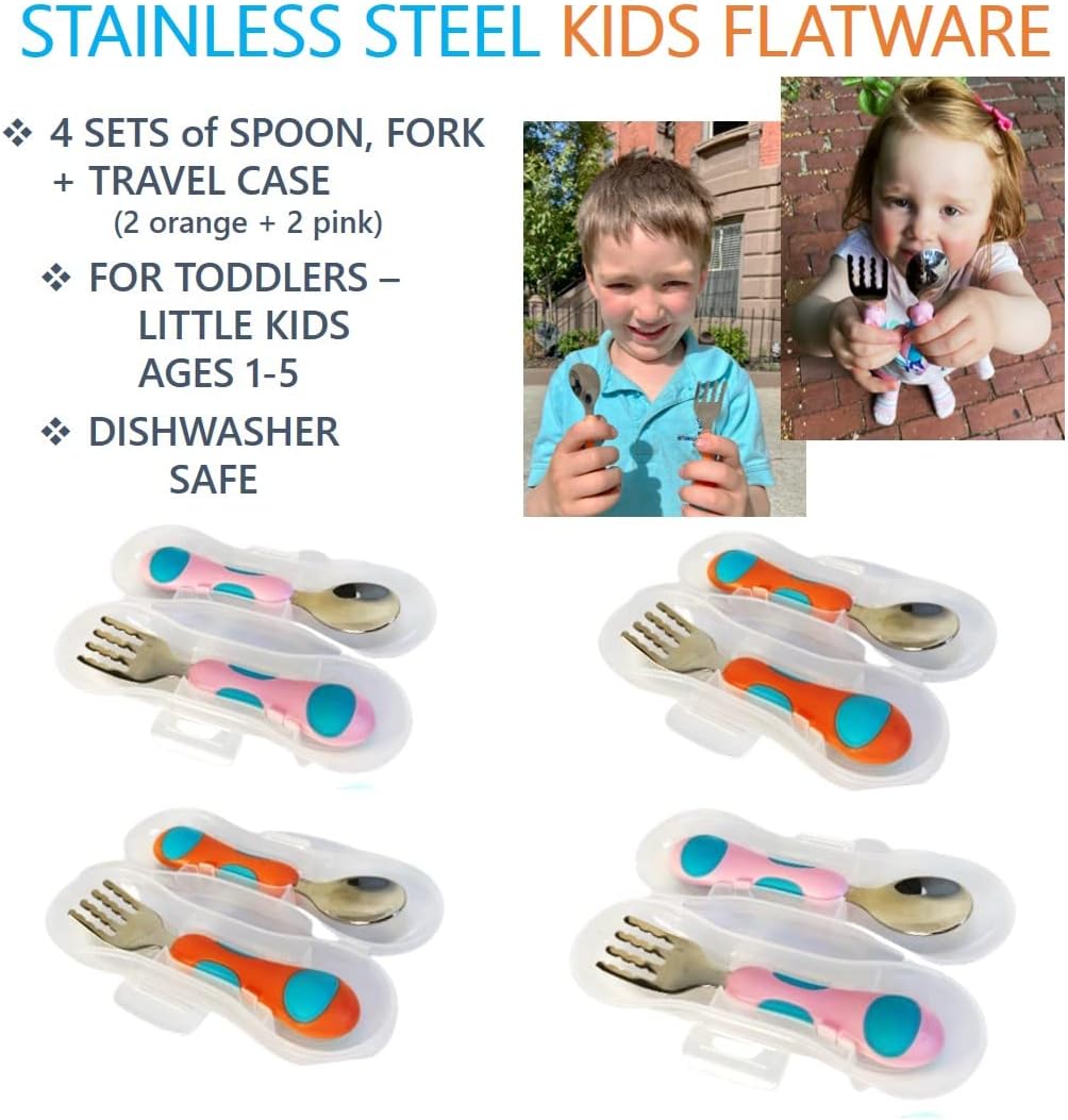 Toddler Stainless Steel Cutlery Set with Travel Case