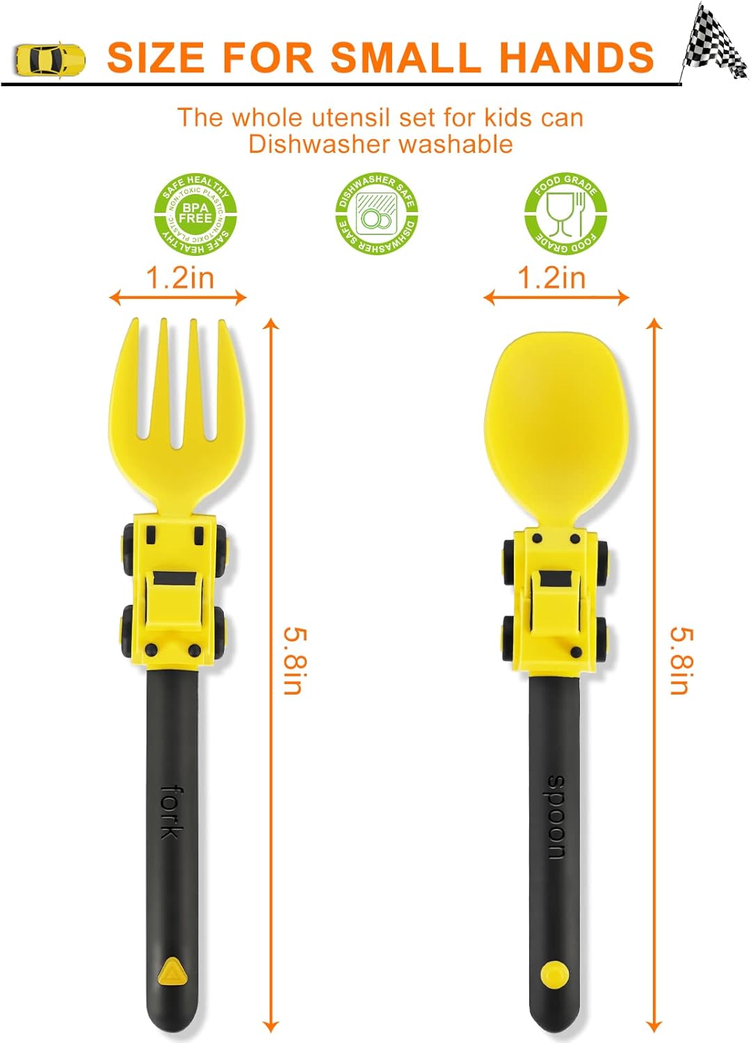Playful Car Themed Toddler Utensils Set