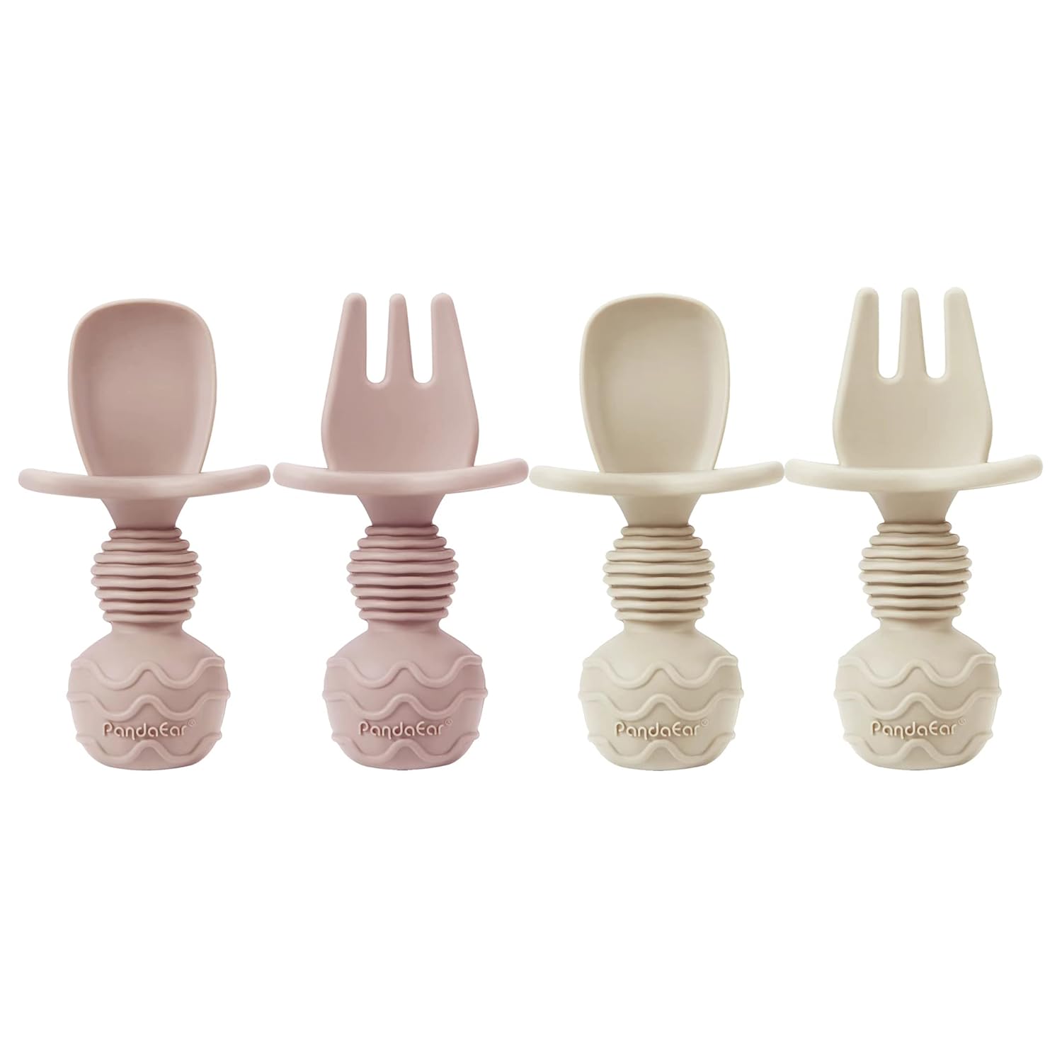 PandaEar 4-Pack Silicone Baby Feeding Set