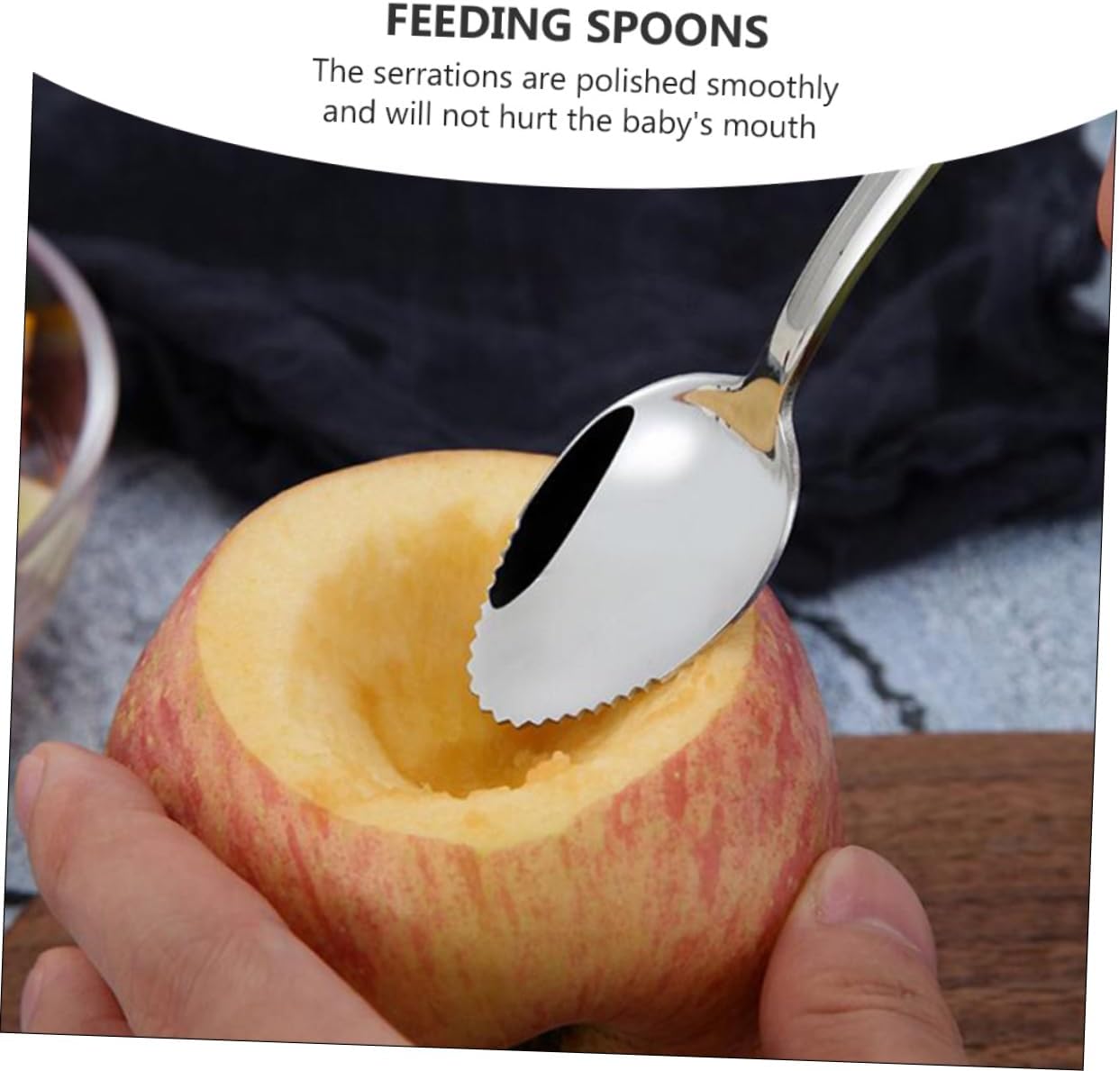CIMAXIC 6-Piece Steel Fruit Puree Training Spoons