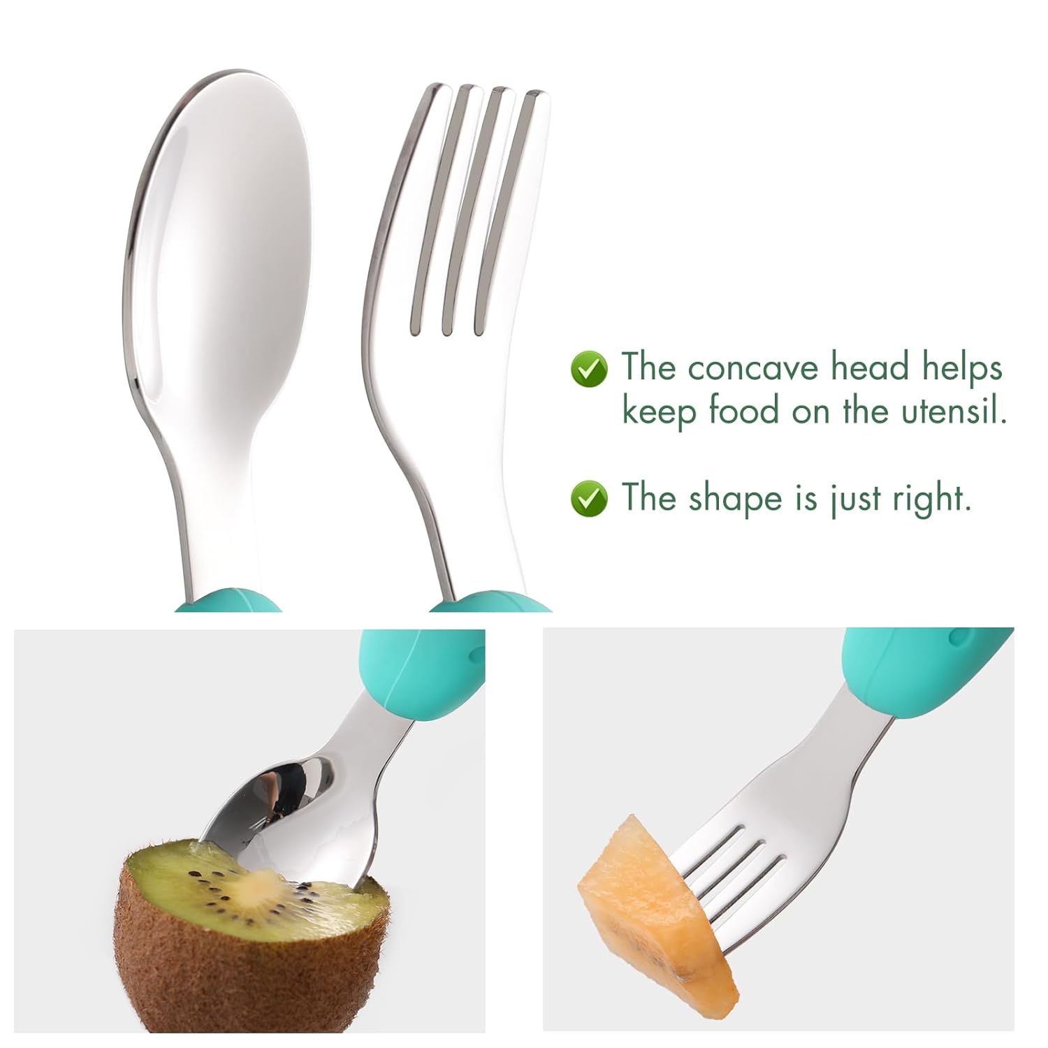 Safe Baby Fork and Spoon Set with Carry Case for Toddlers