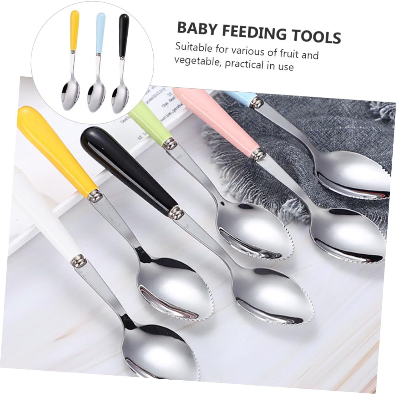 Fruit Vegetable Feeding Set 6-Piece Serrated Non-Slip Durable
