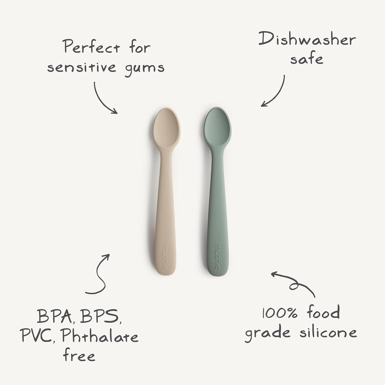 Adorable Silicone Feeding Spoons for Babies Soft Hypoallergenic