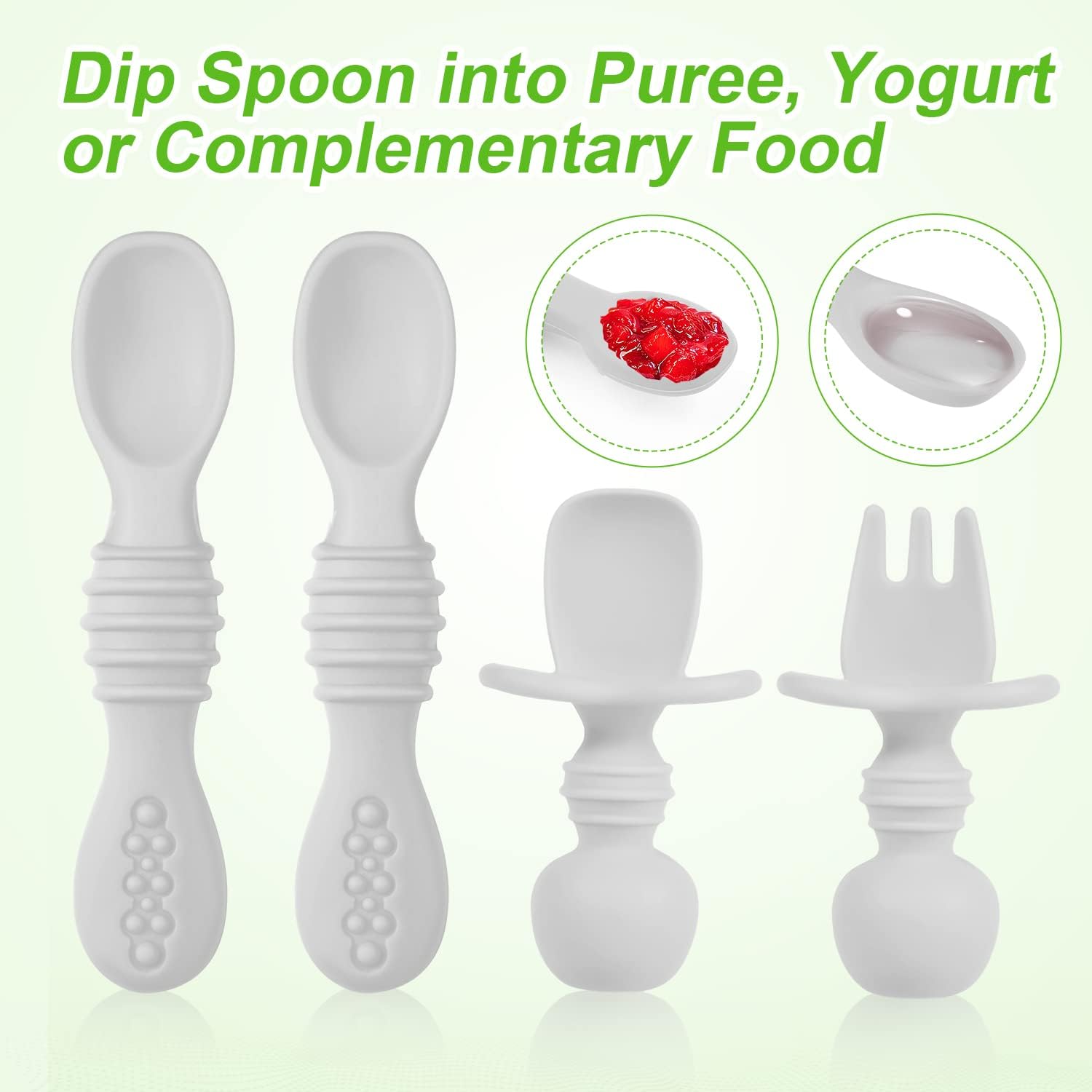 4-Piece Silicone Baby Spoons BPA-Free