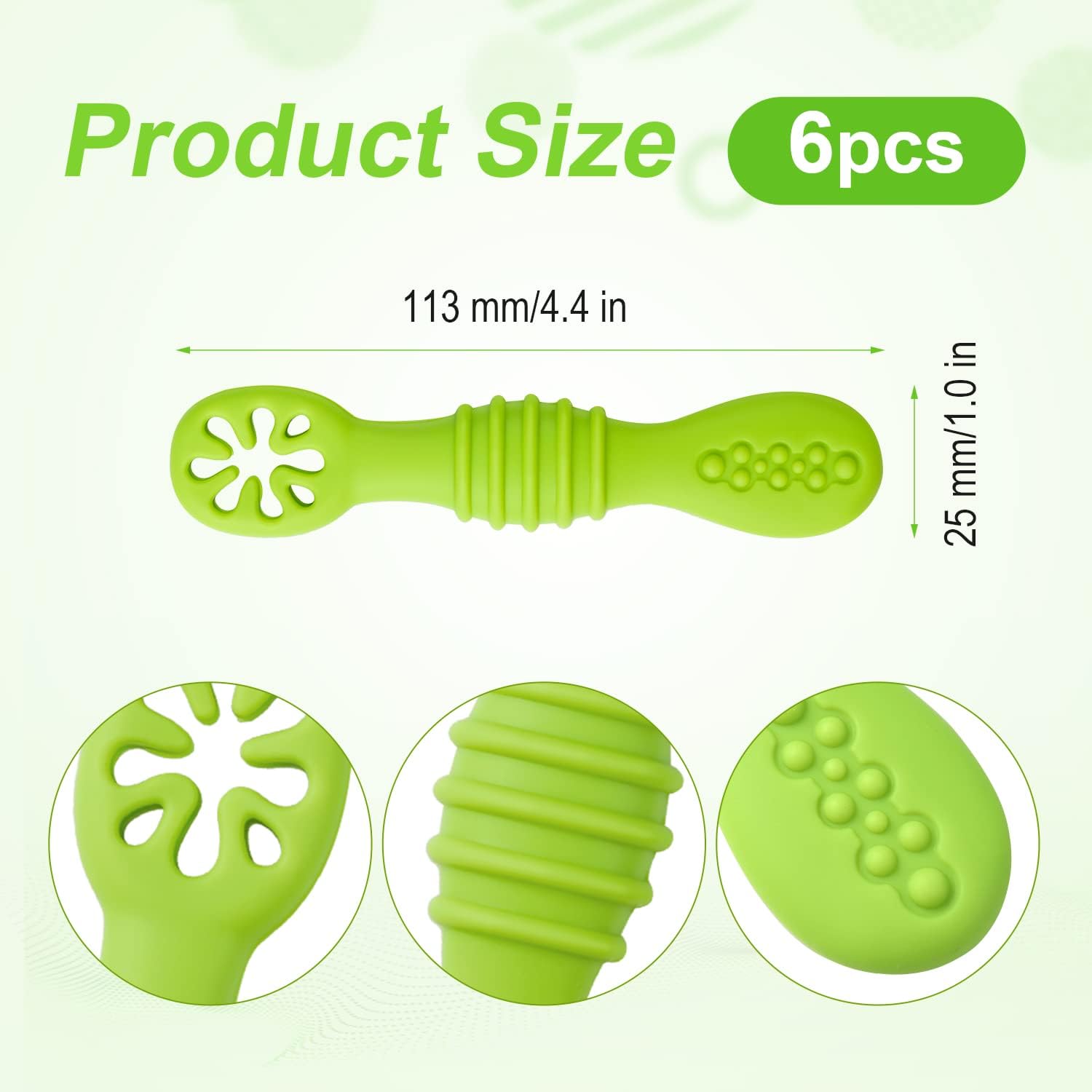 6pc Silicone Baby Spoons BPA-Free Ergonomic Design