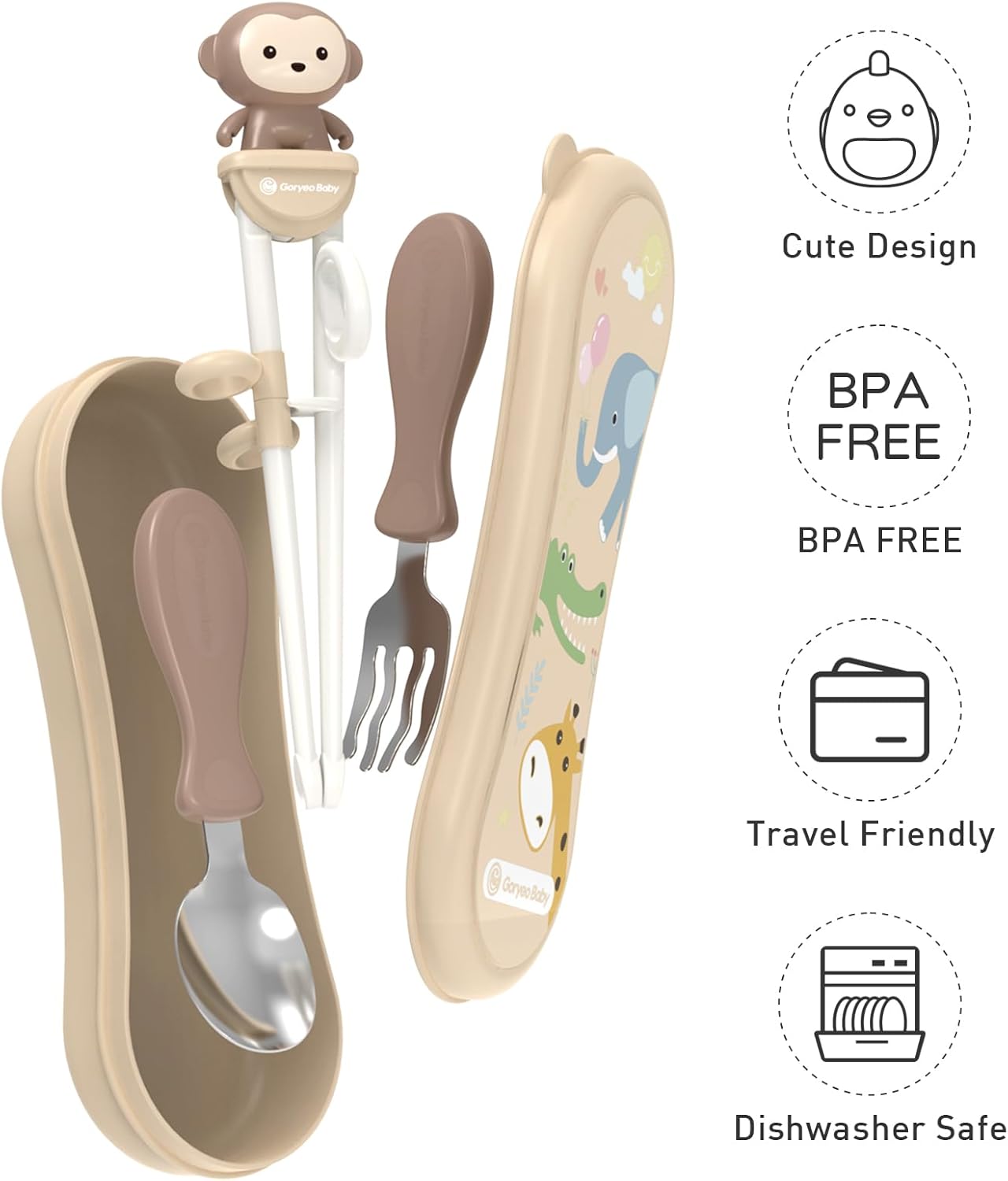 Stainless Steel Kids Utensils Set for Self-Feeding