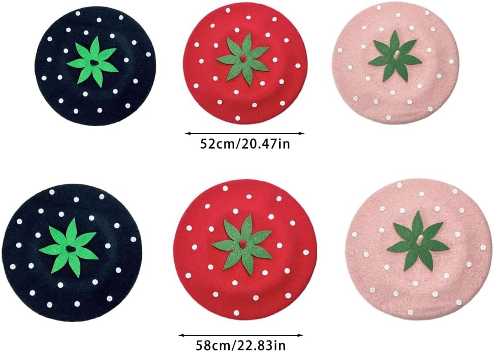 Strawberry Beret Cabbie Hat for Boys