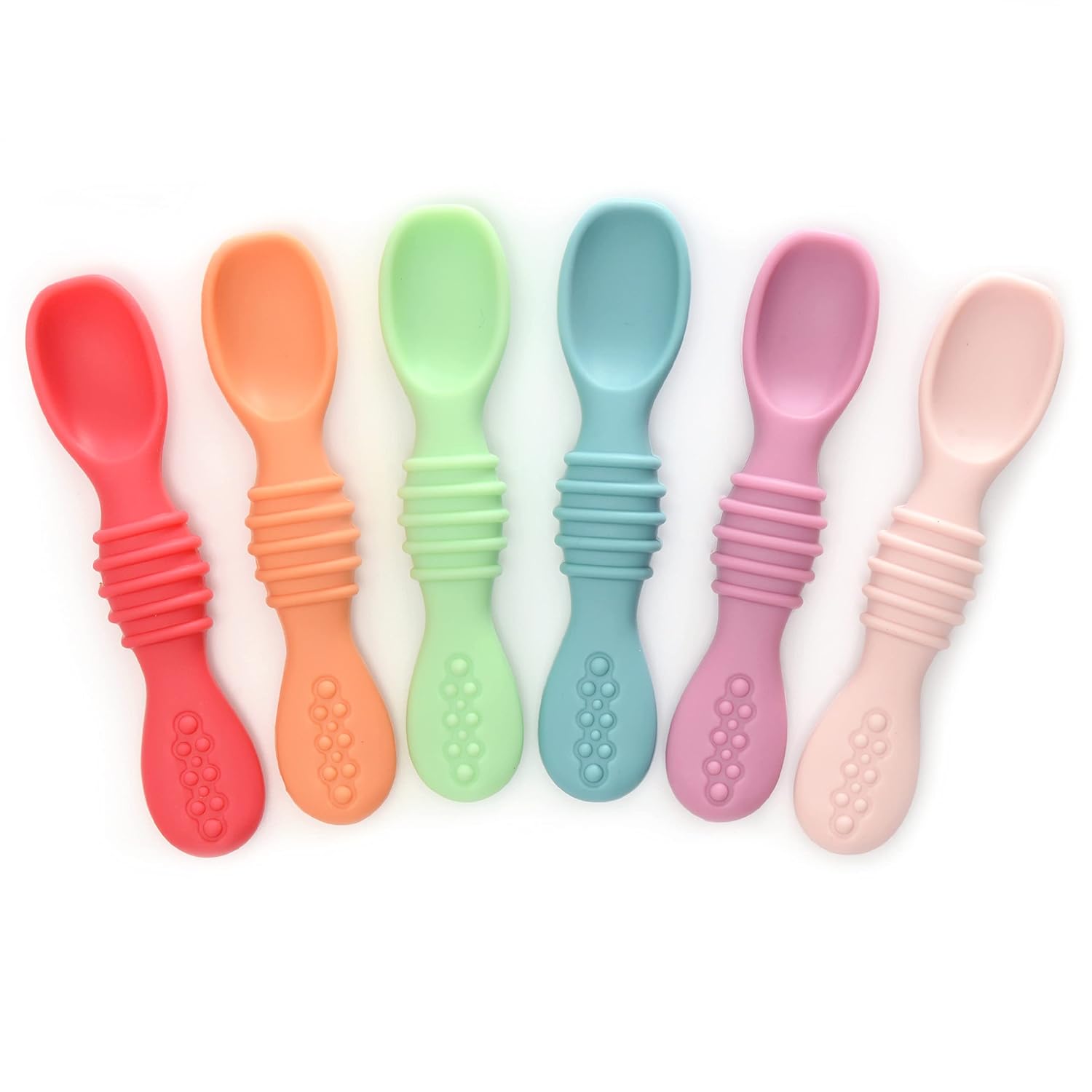 Compact Silicone Chew Spoon Set Perfect for Babies and Toddlers