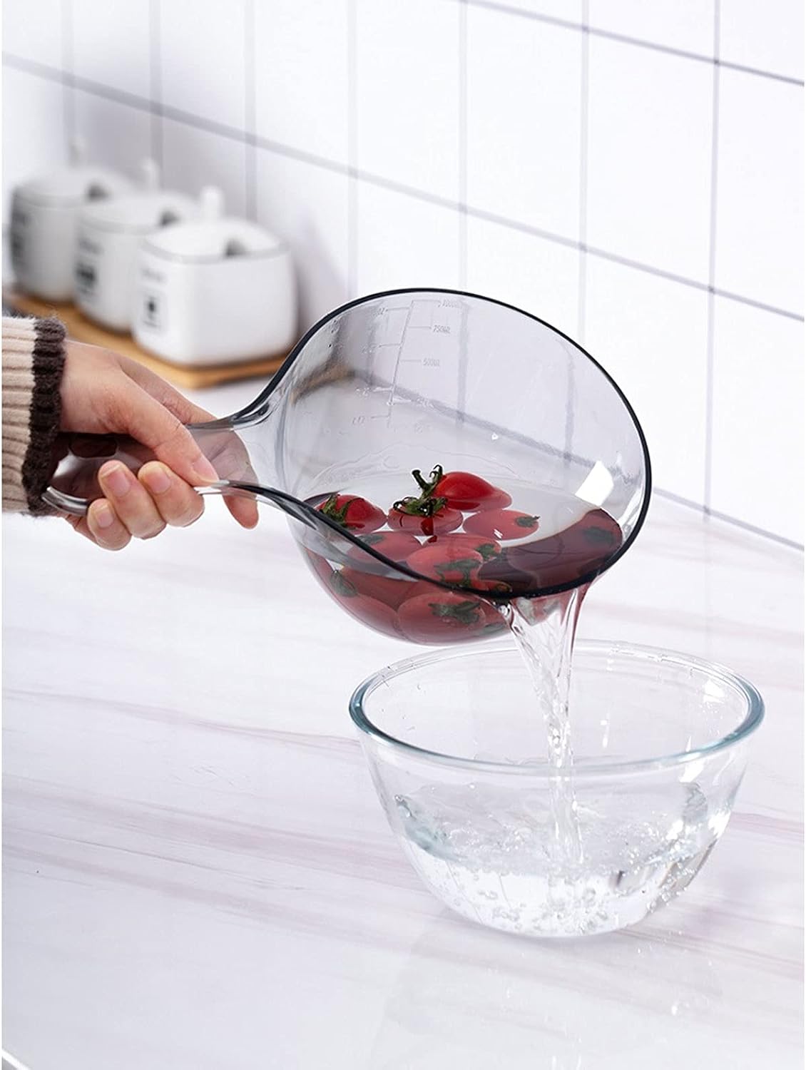 GFFFF NPQPNAFC Food Grade Transparent Plastic Spoon Water ScoopGrey