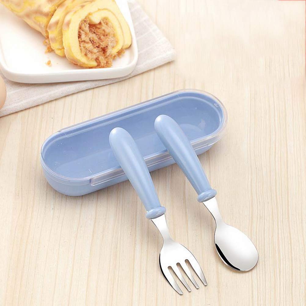 4-Piece Stainless Steel Toddler Utensils Set with Storage Box