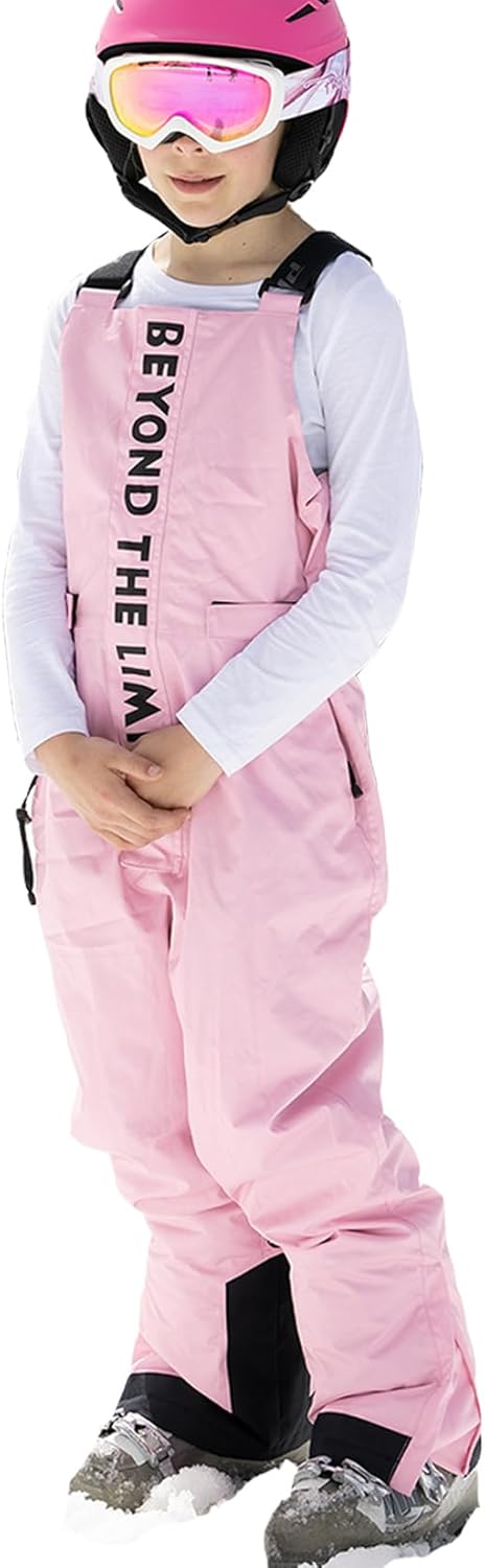 PHIBEE Kids Insulated Waterproof Snow Pants Windproof Warm Ski Bib Overalls