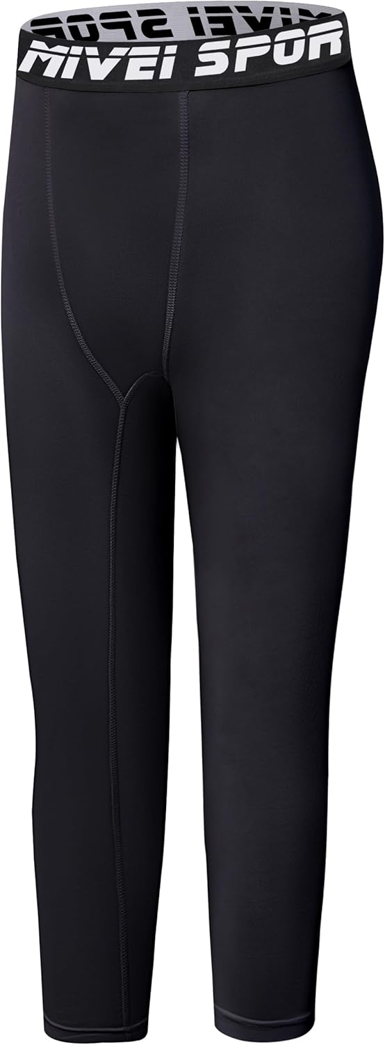 MIVEI Kids Basketball Compression Pants with 4-in-1 Support