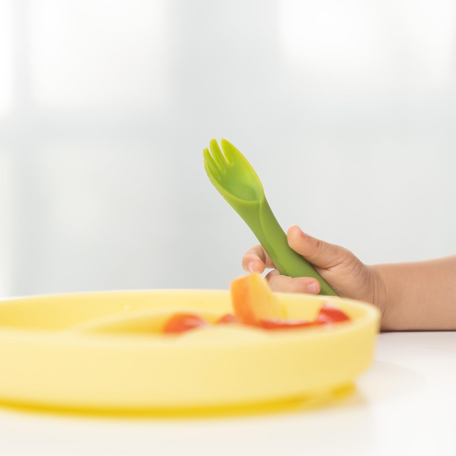 Olababy Training Fork Spoon Set - Safe Ergonomic for Baby Led Weaning
