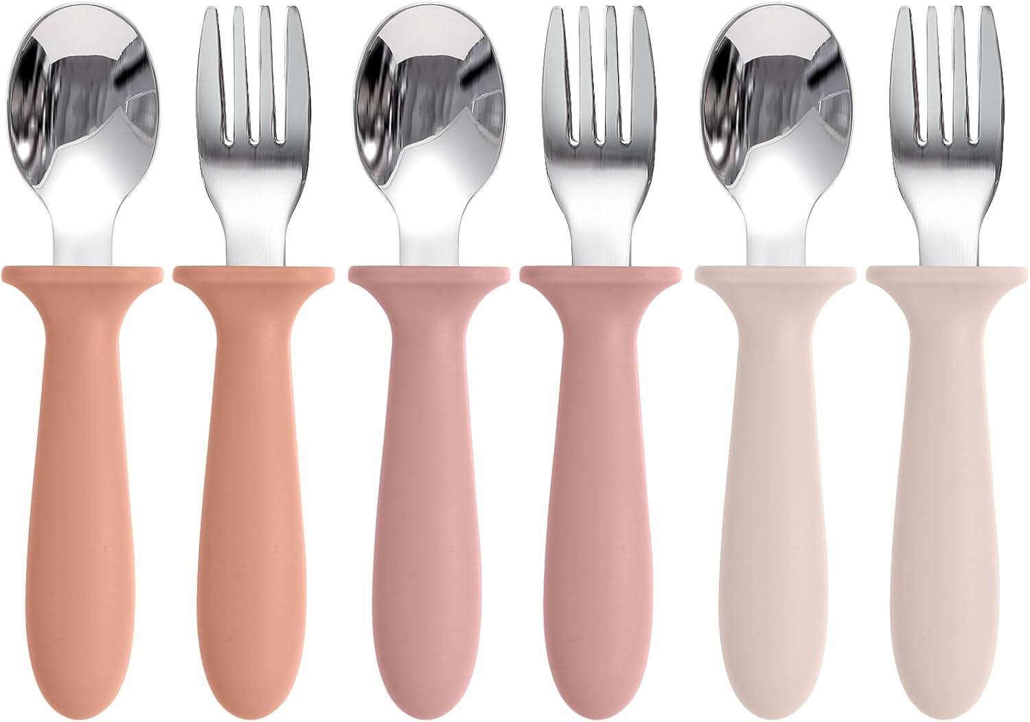 Eascrozn Toddler Spoons Forks Set 6 Pack