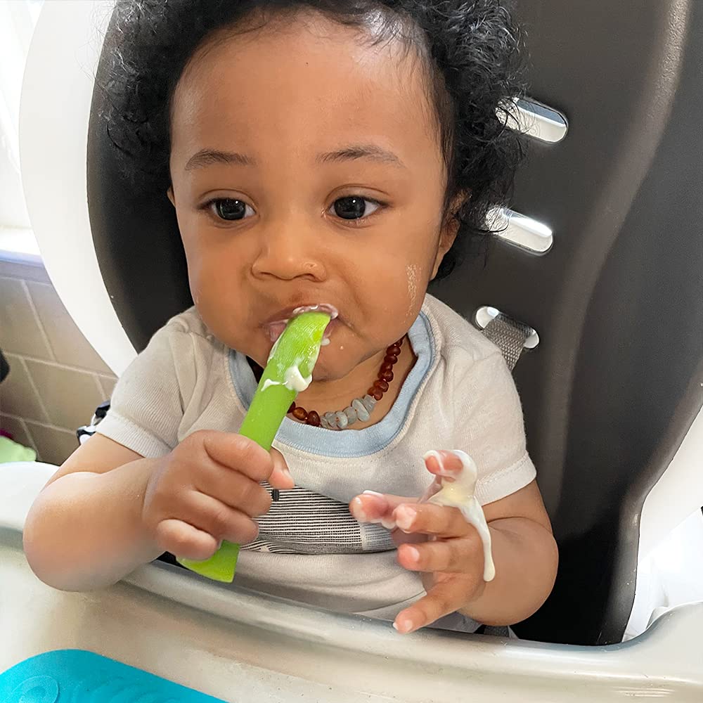 Olababy Training Fork Spoon Set - Safe Ergonomic for Baby Led Weaning