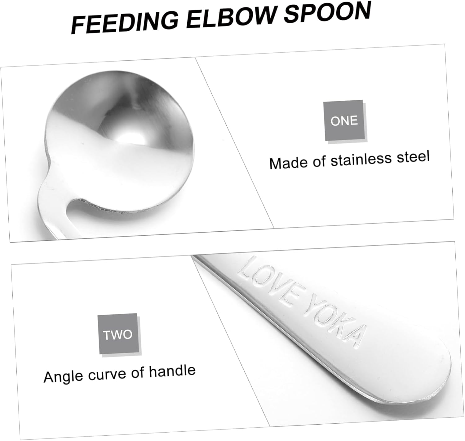 Cabilock 2Pcs Curved and Elder Eating Spoons for Easy Feeding