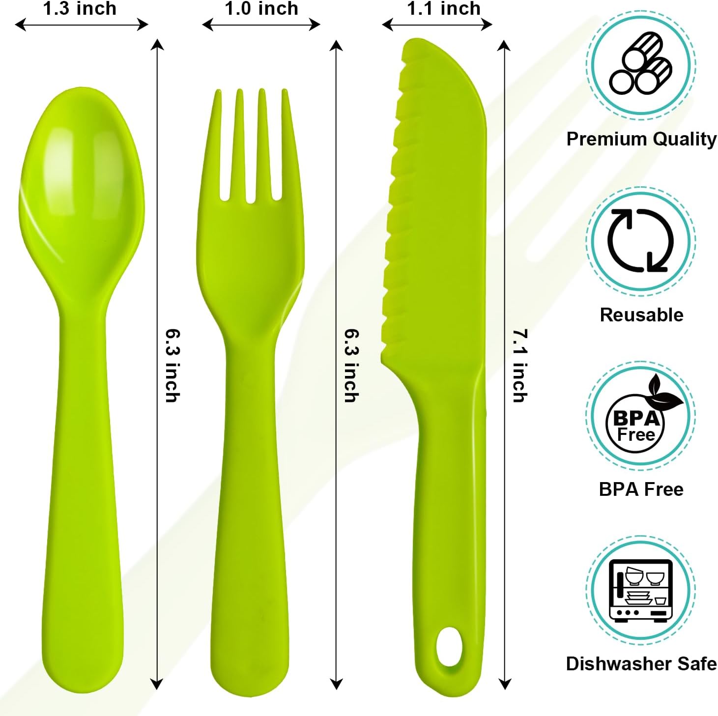 Jawbush 20 Pcs Kids Plastic Utensils Set