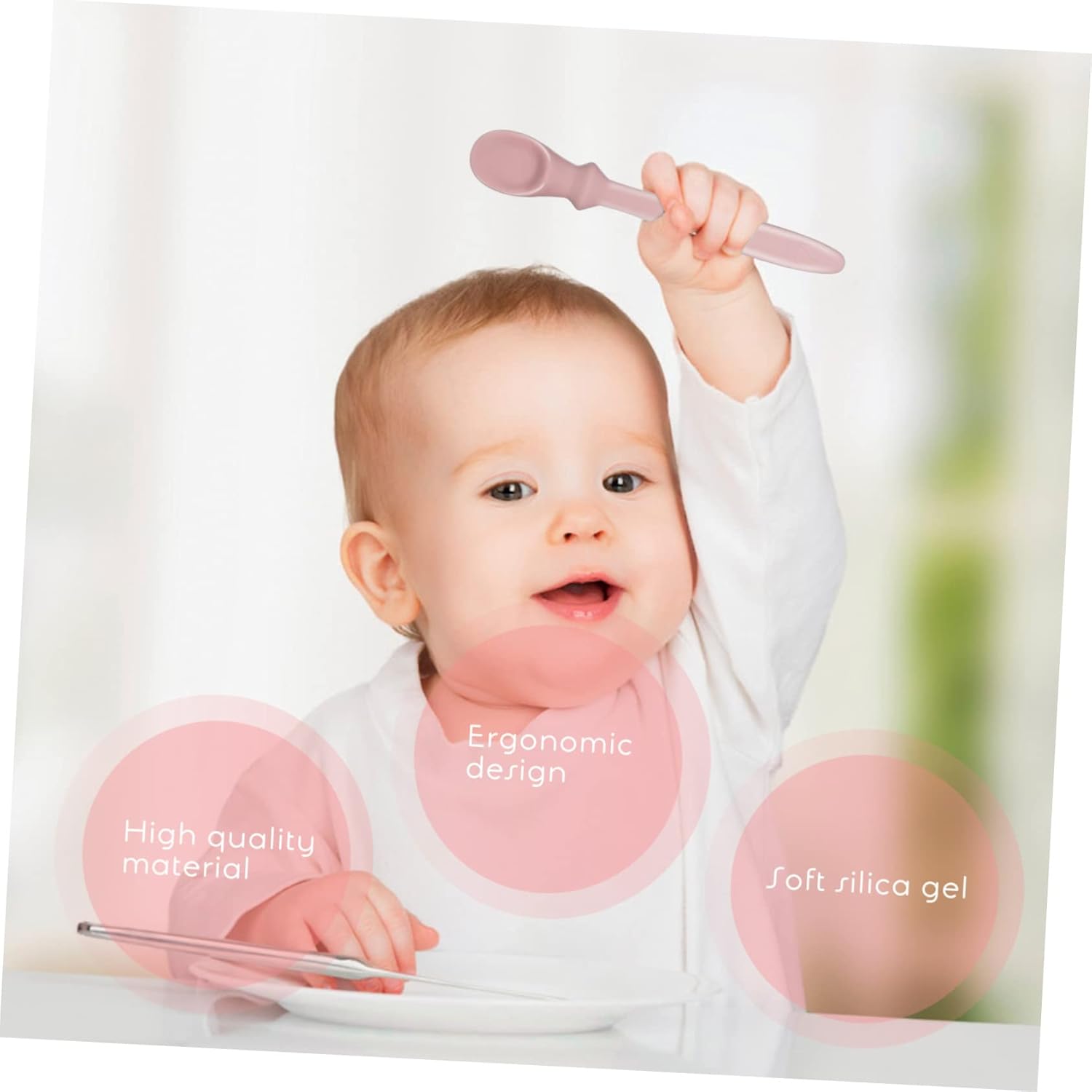 RORPOIR Flexible Silicone Learning Spoon for Weaning