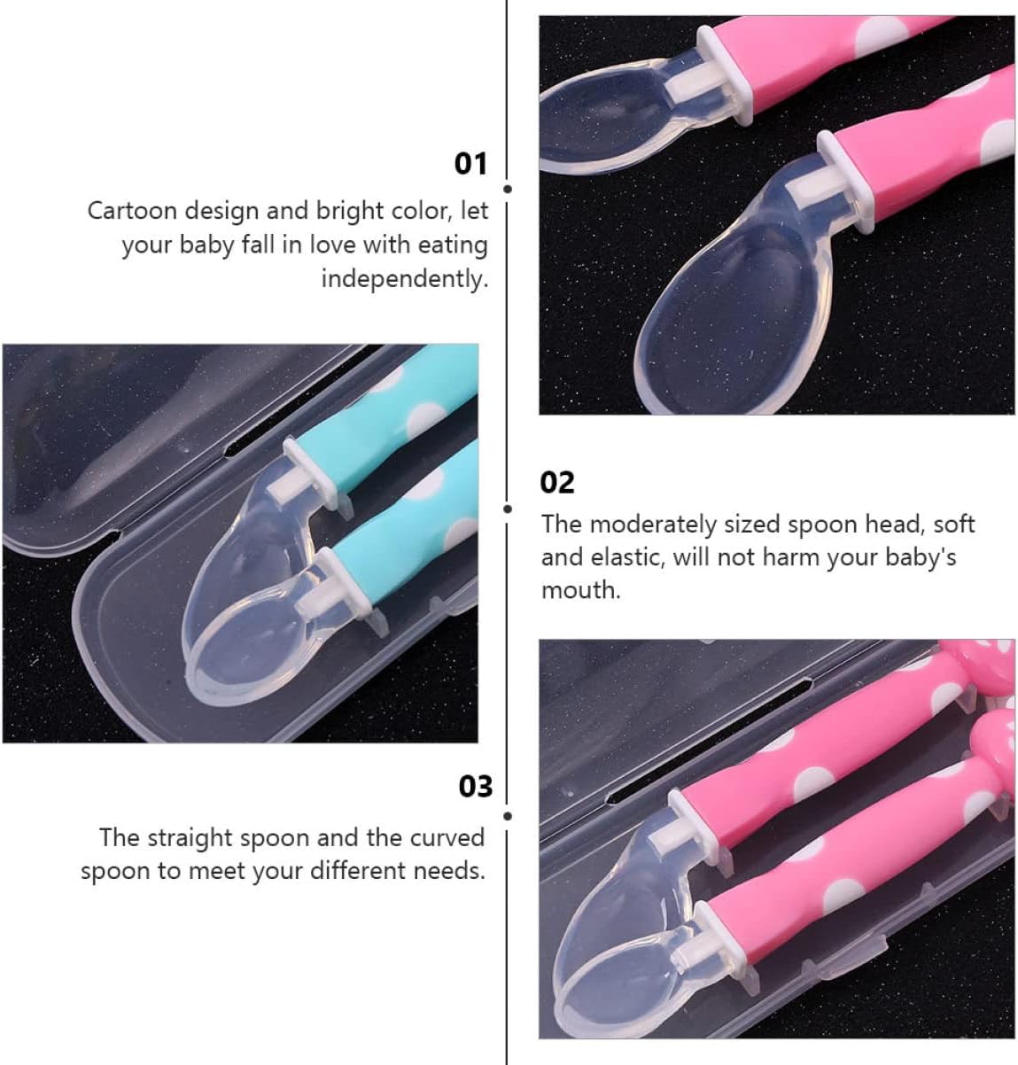 Safe Durable Cartoon Silicone Spoons for Kids