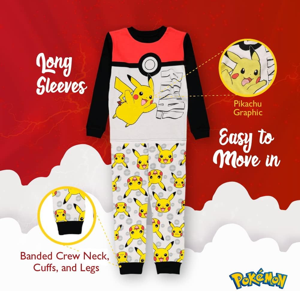 Pokemon Boys Pajama Set Sleepy Comfort