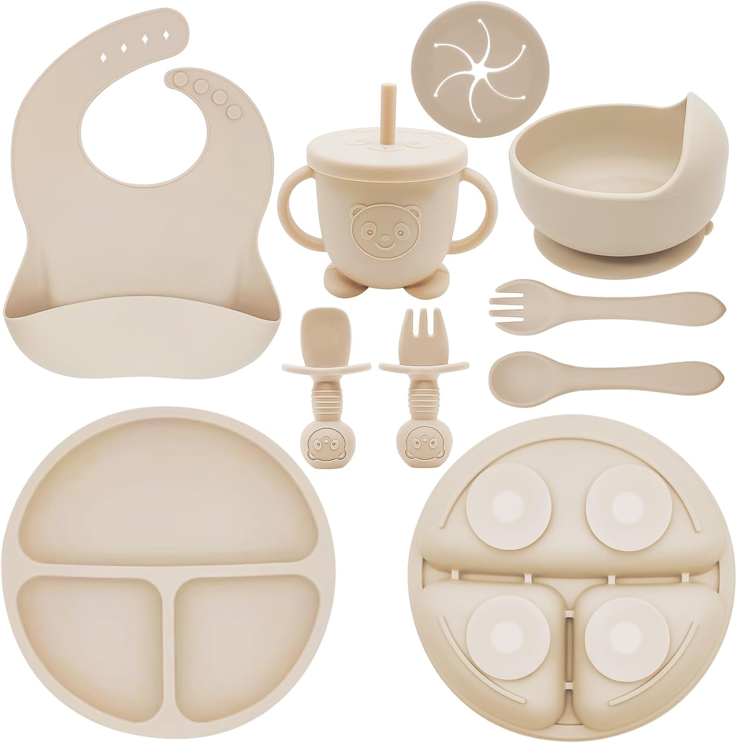 Munlinder Silicone Baby Feeding Set Beige