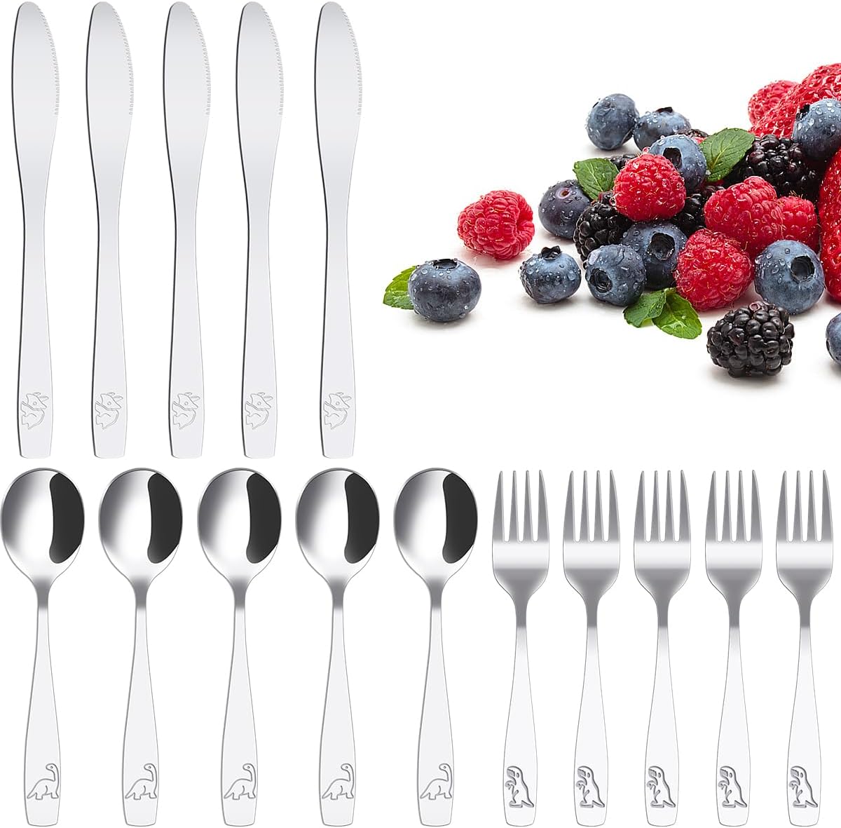 Stainless Steel Dinosaur Kids Flatware Set