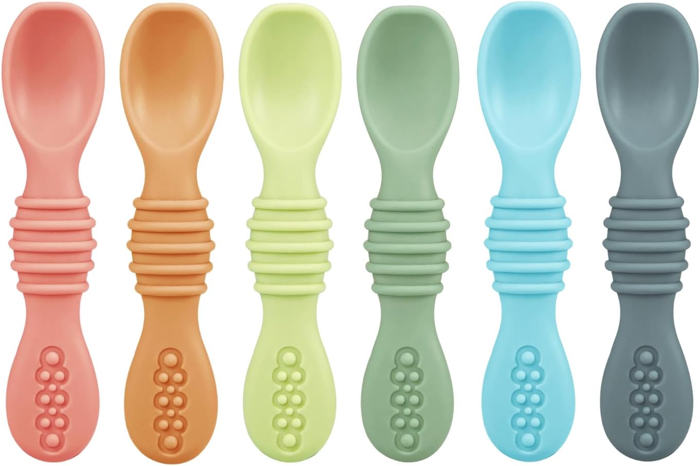 Silicone Baby Spoons Set 6-Piece - Safe for Toddler