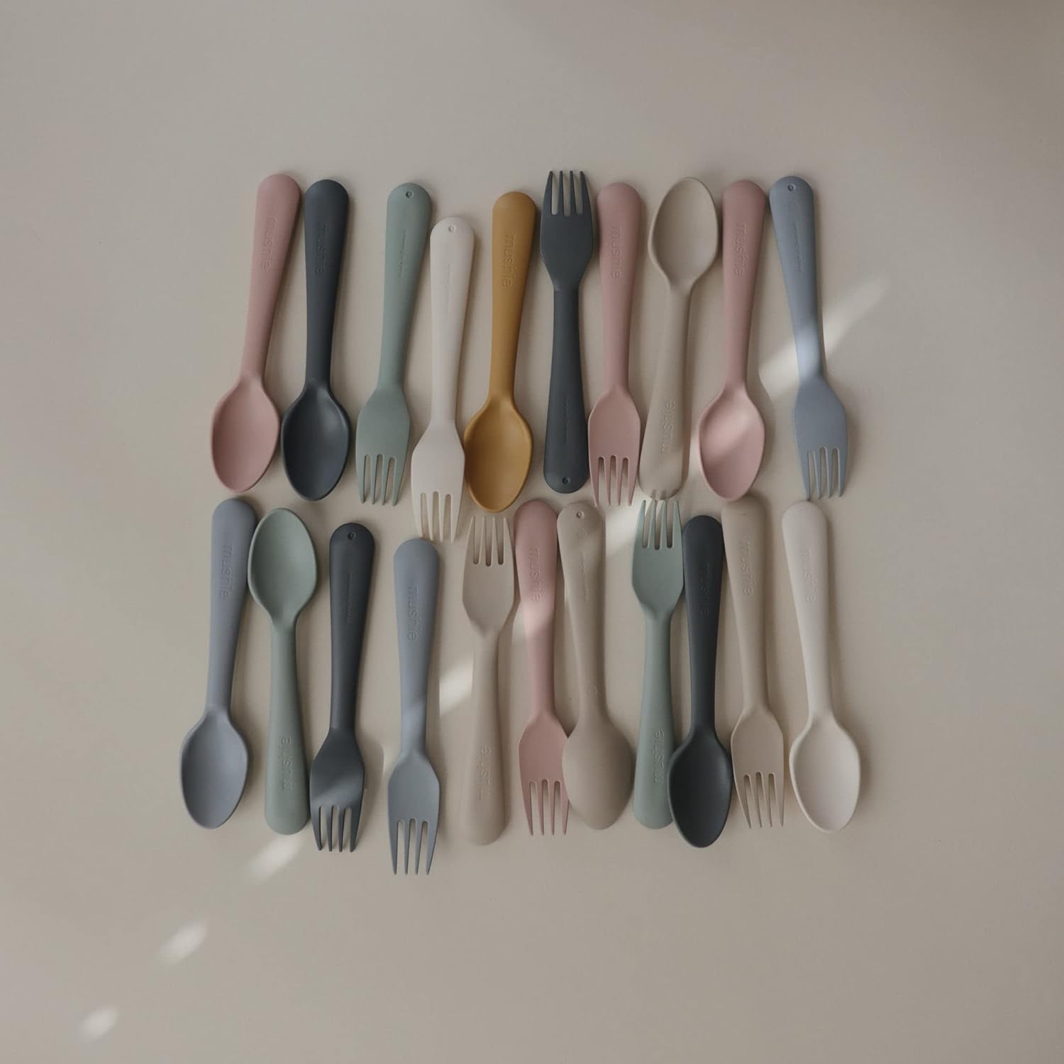 Mushie Flatware Set Creative Kids Fork Spoon Safe dishwasher-friendly