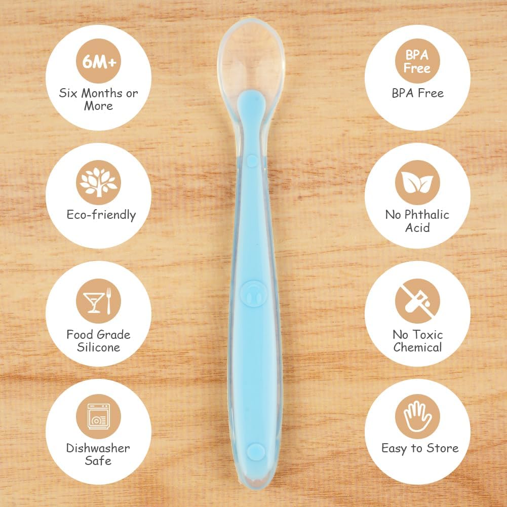 Vicloon Baby Silicone Spoons for 4-6 Month