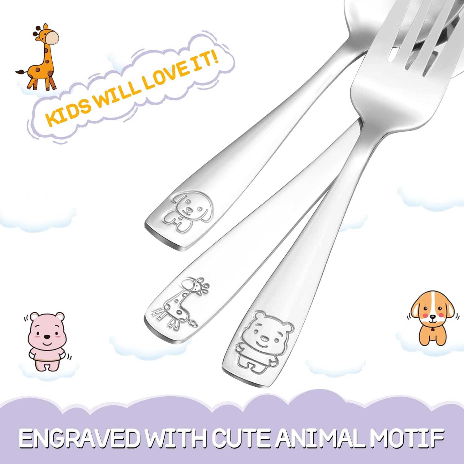VITEVER Toddler Kids Utensils Set for BirthdaysChristmas