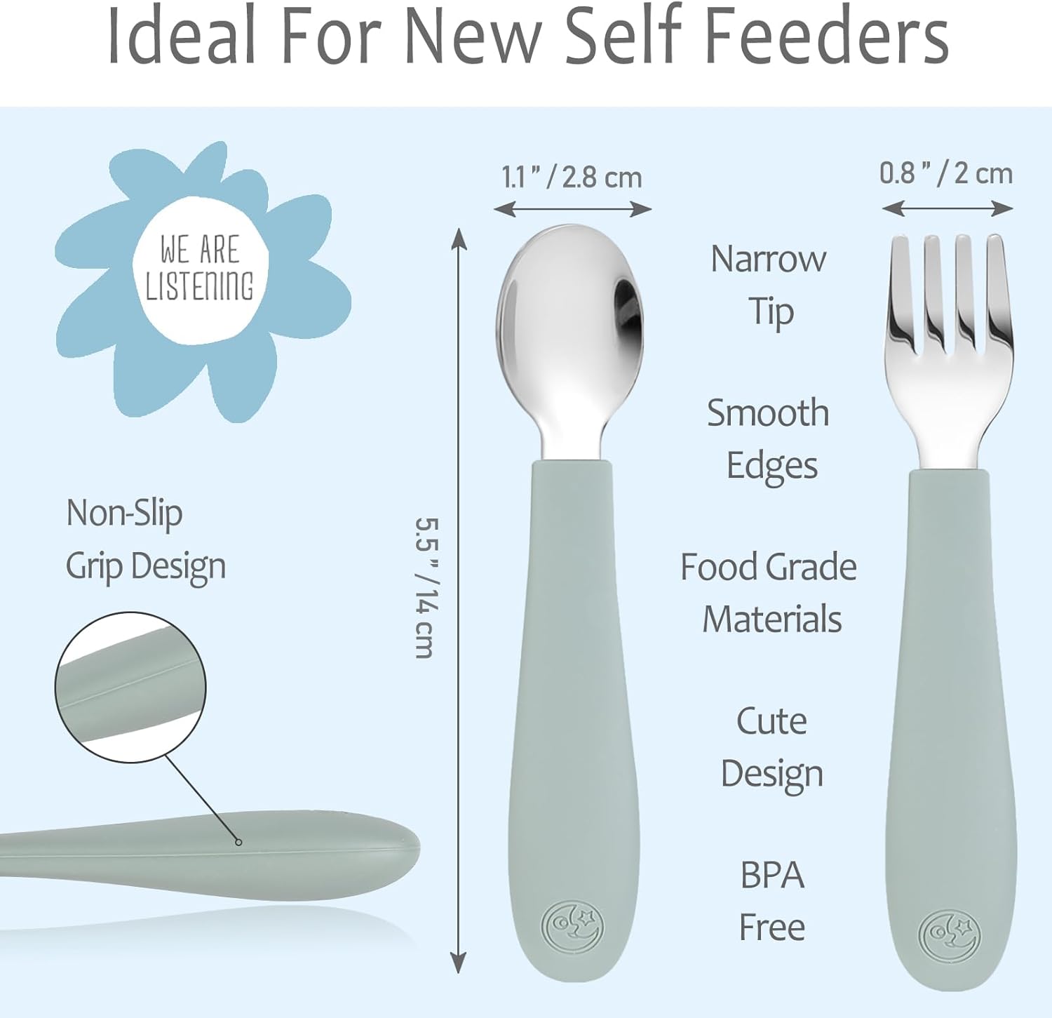 Coix Foam Silky ABS Toddler Flatware Set