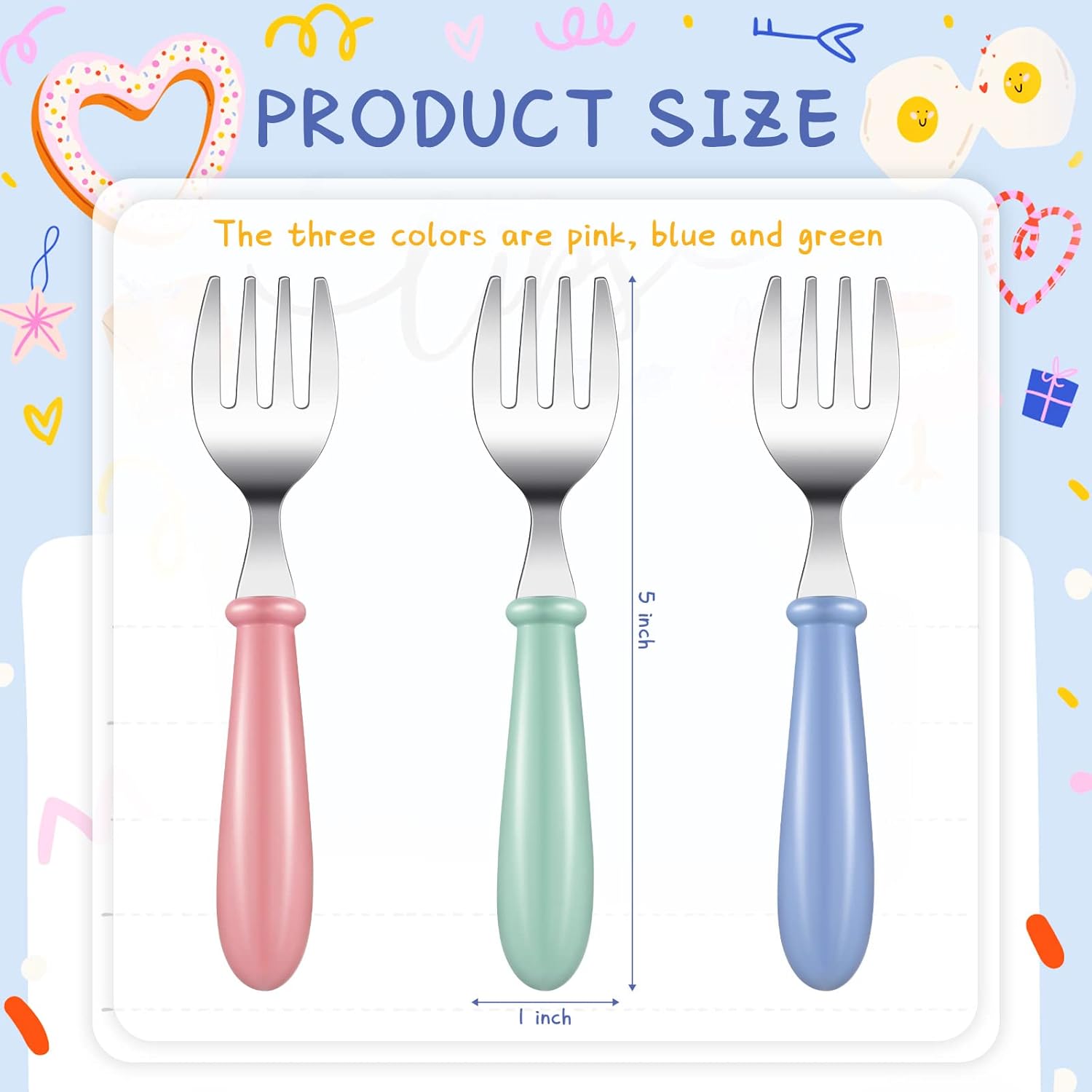 Chumia 9-Piece Stainless Steel Toddler Forks