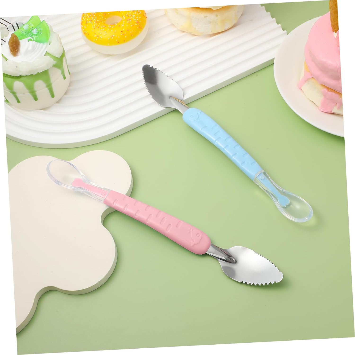 Double-Sided Fruit Spoon Set for Toddlers