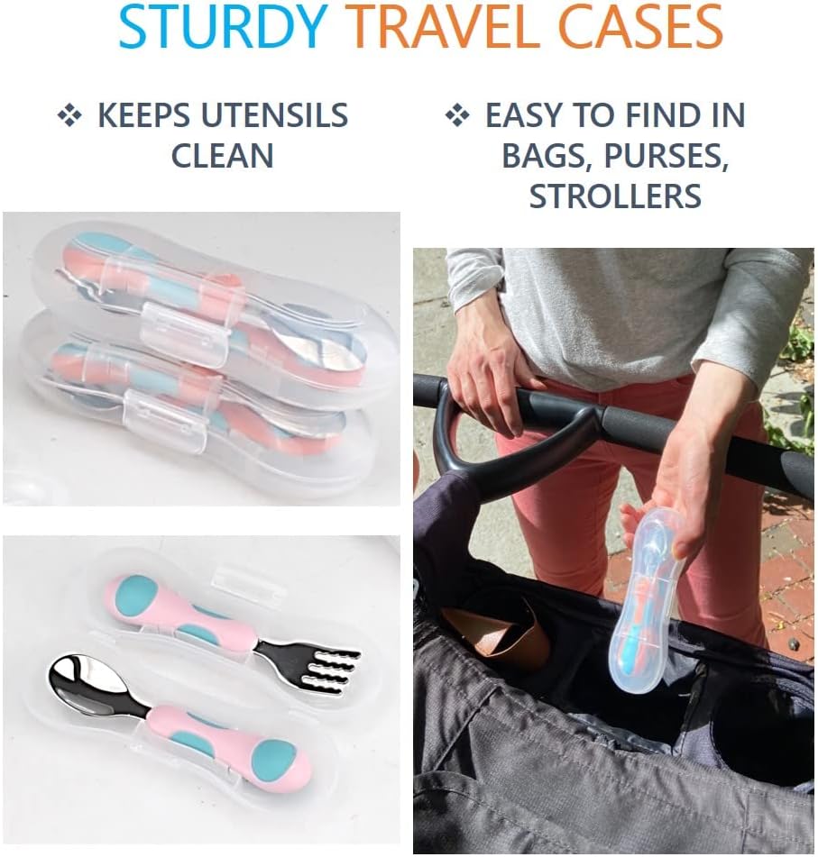 Toddler Stainless Steel Cutlery Set with Travel Case