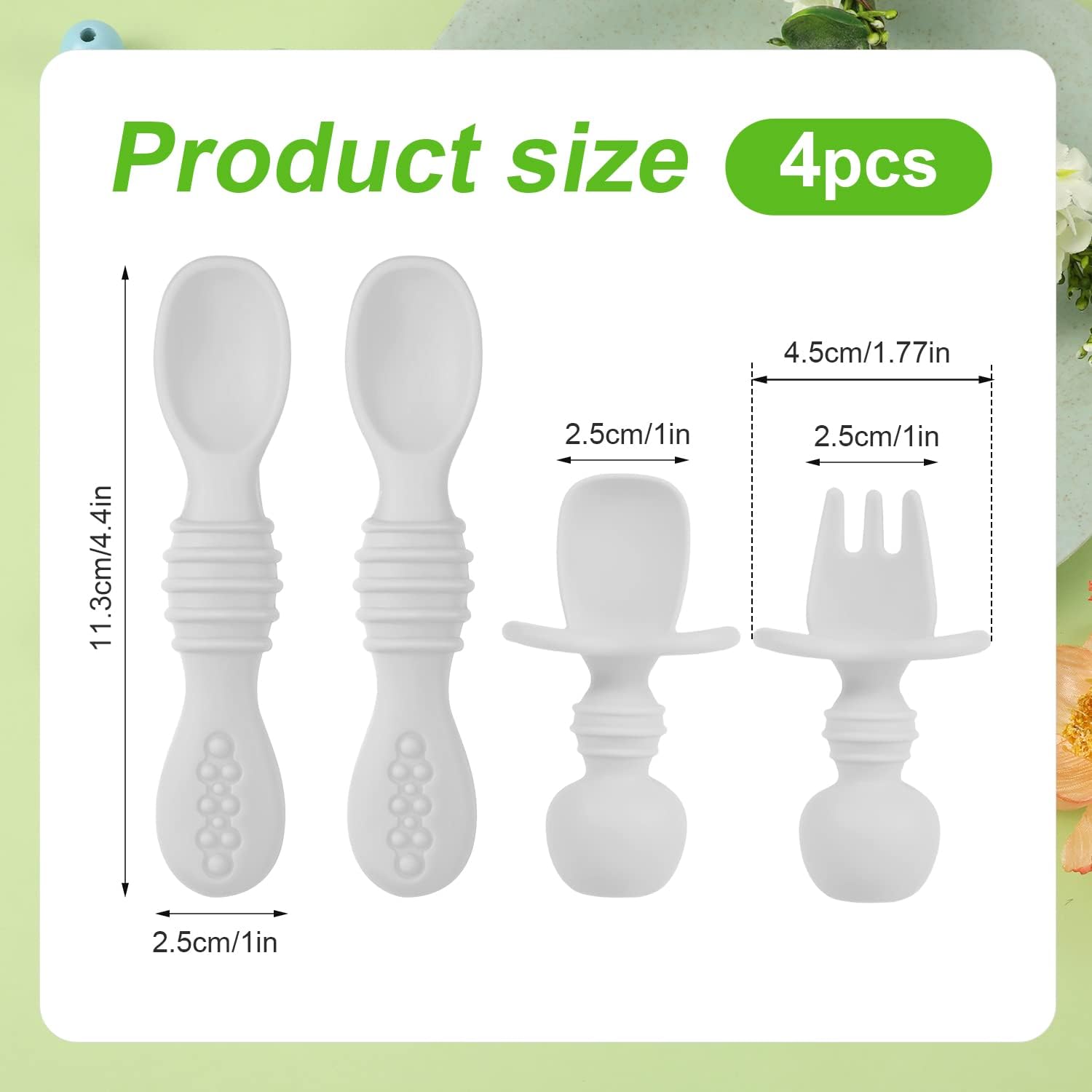 4-Piece Silicone Baby Spoons BPA-Free