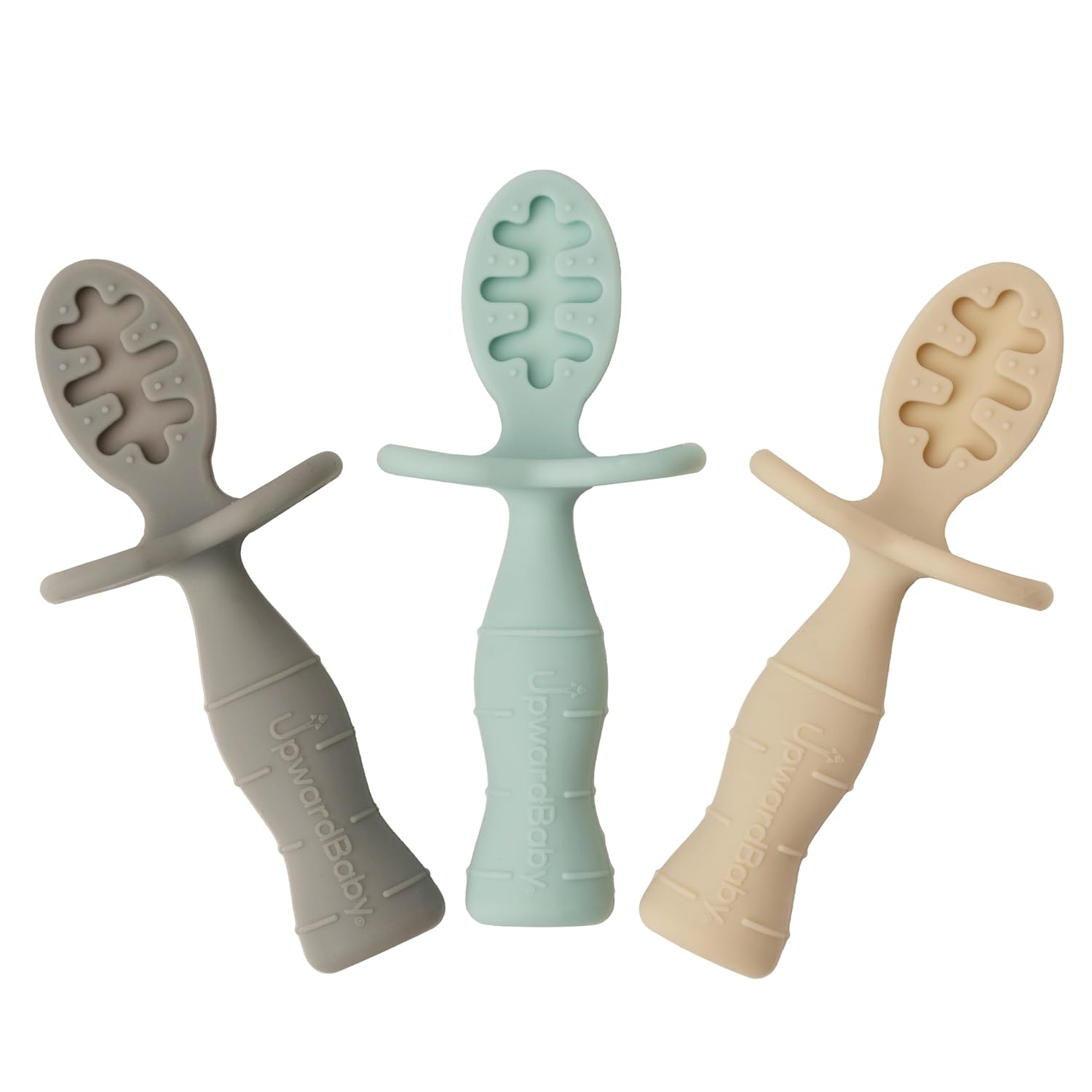 UpwardBaby - Safe Style 3-Pack Silicone Baby Feeding Spoons With Anti-Choke