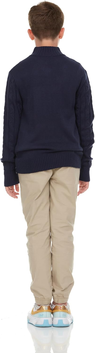 Sezzit Boys Quarter Zip Cable Knit Sweater