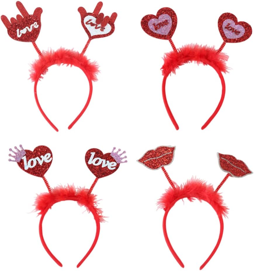 Adorably Red Heart Headband Valentines Day Wedding Party Accessory