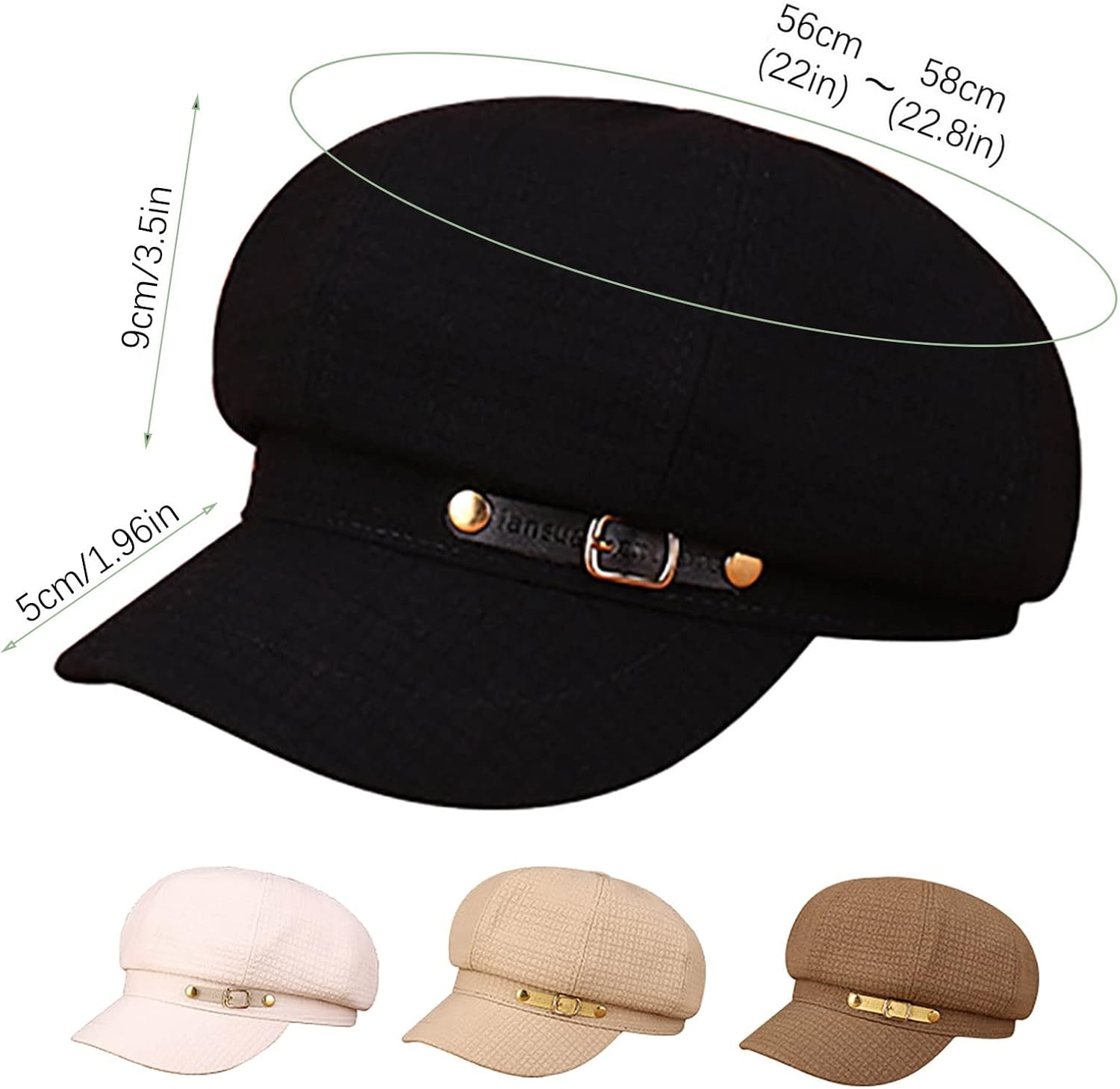 Womens Retro Octagonal Newsboy Cap