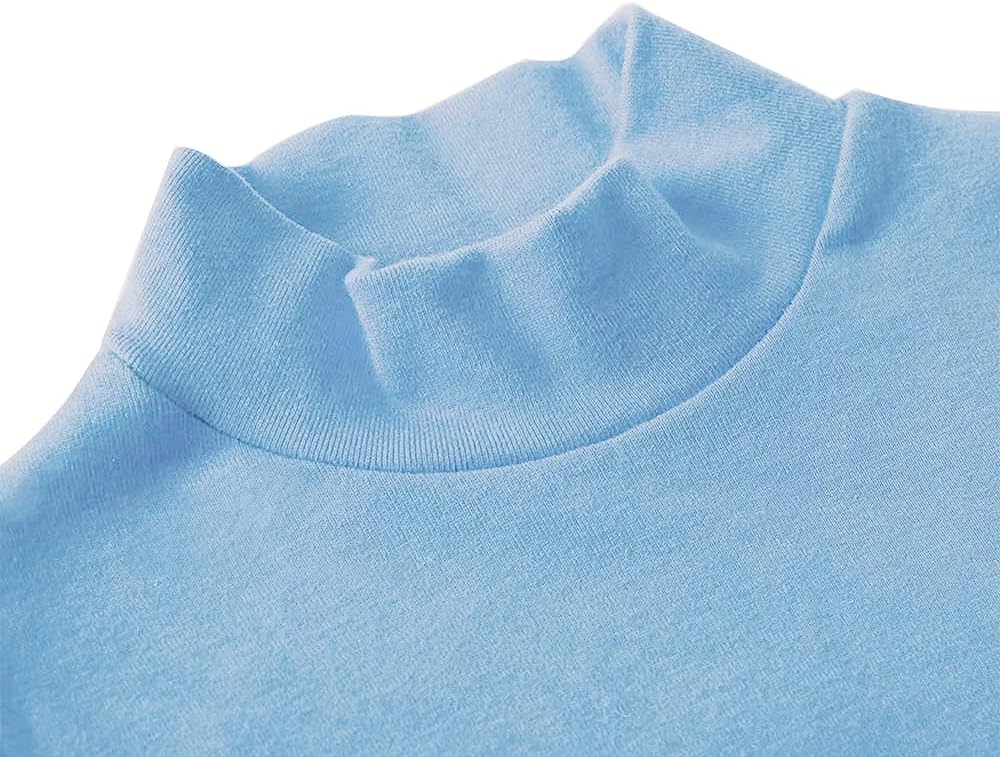 SpringGege Little Big Kids Soft Cotton Long Sleeve Mock Turtleneck Shirts