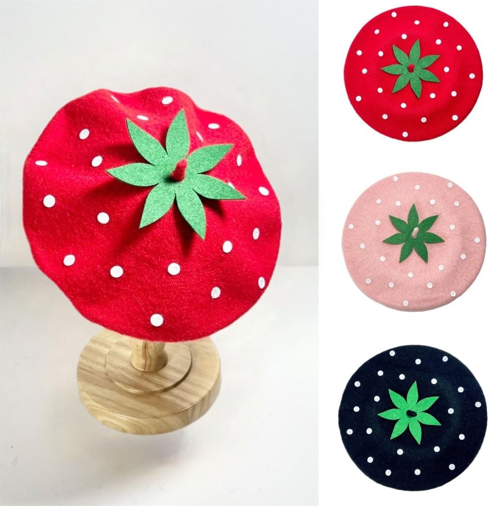 Strawberry Beret Cabbie Hat for Boys