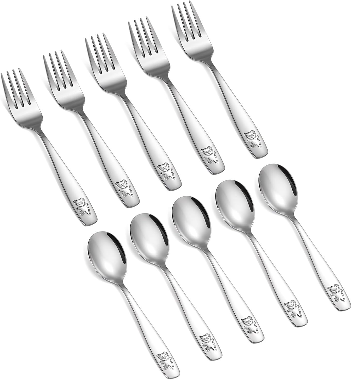 Pimoys Kids Stainless Steel Flatware Set for Safe Easy Use