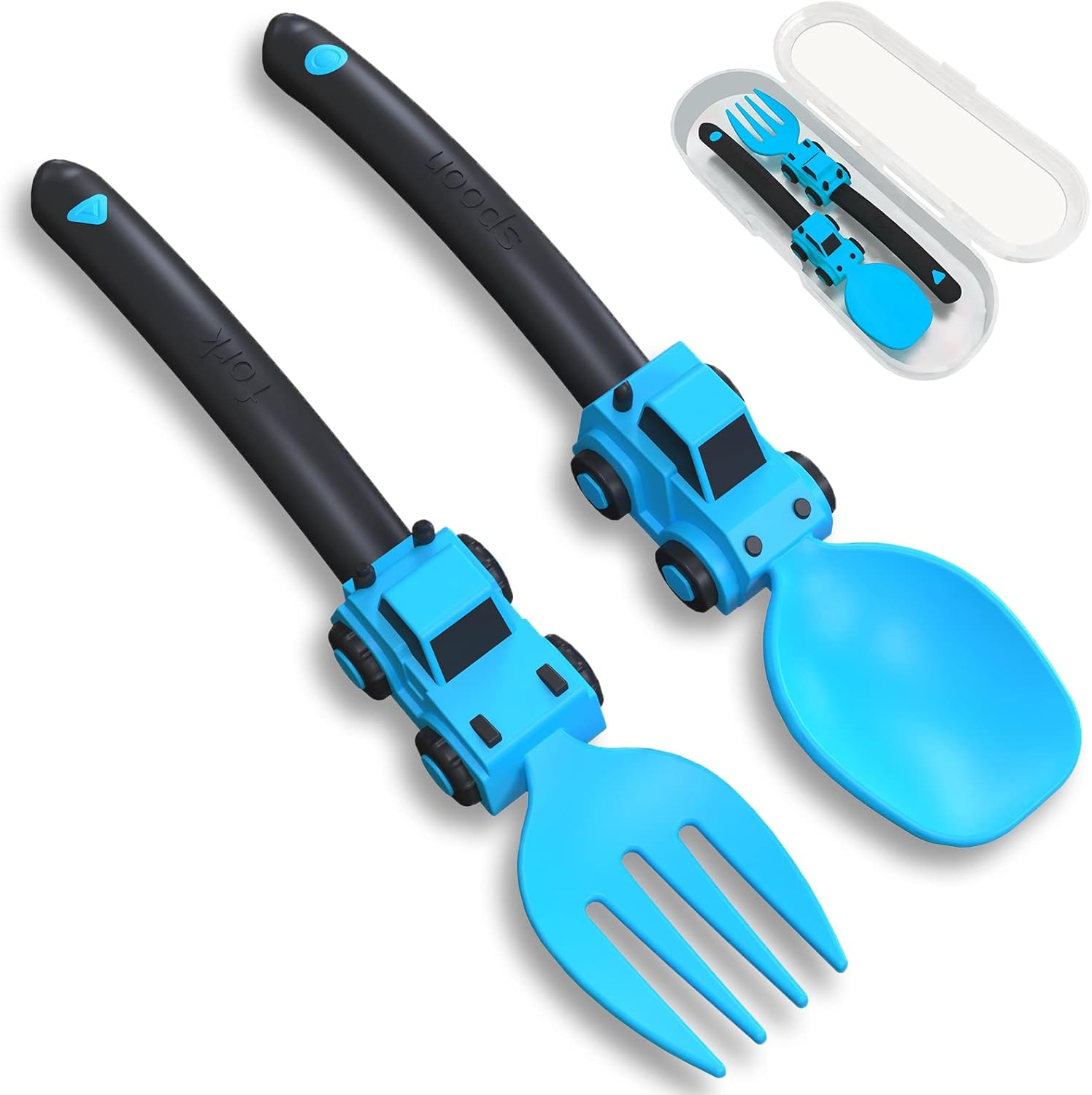 Sturdy Car Theme Toddler Forks and Spoons