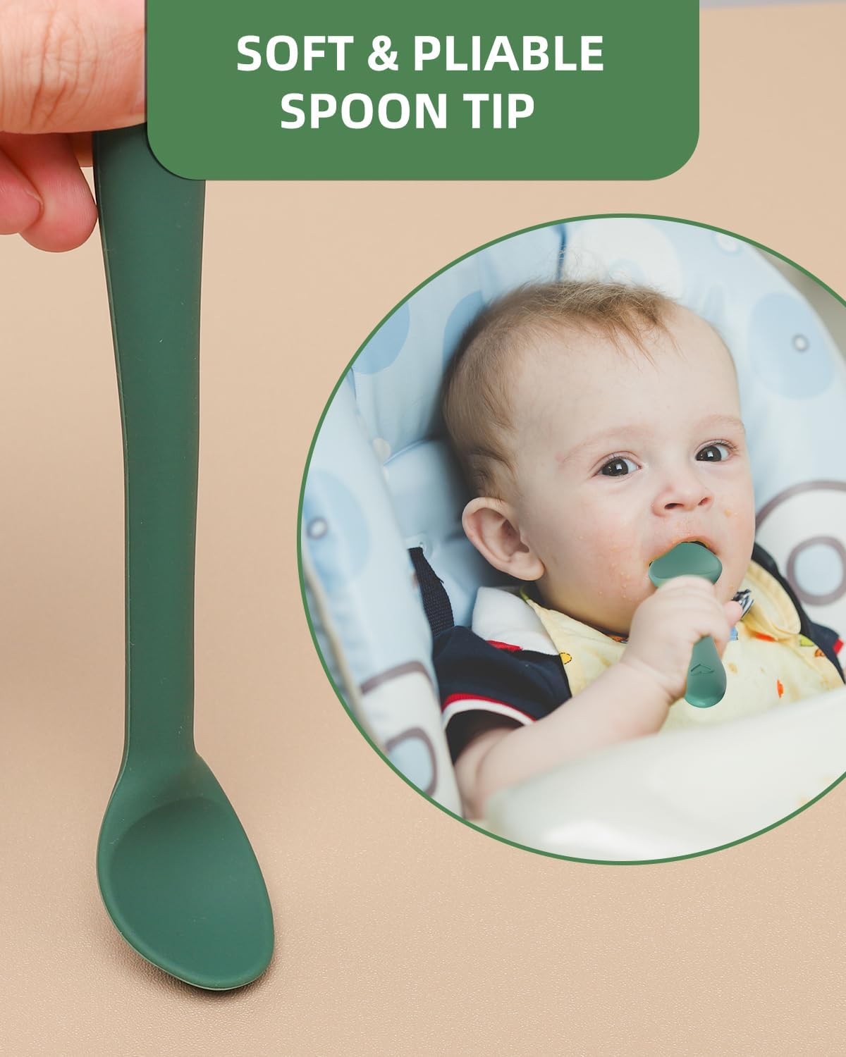6-Piece Silicone Baby Feeding Spoons